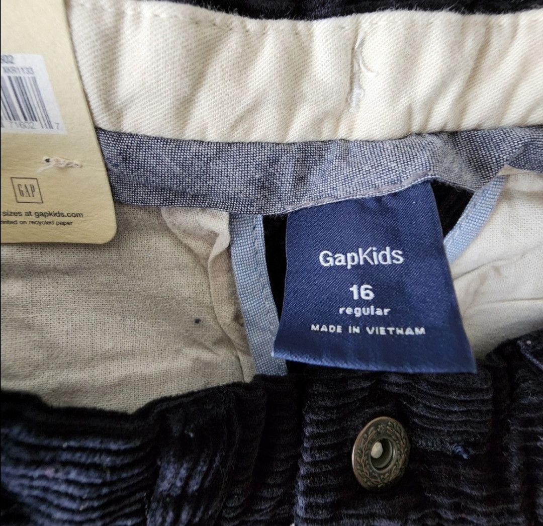 Gap NWT GAP Boy's Carpenter Black Corduroy Pants Size 16 Regular Size US 26 / EU 42 - 3 Thumbnail