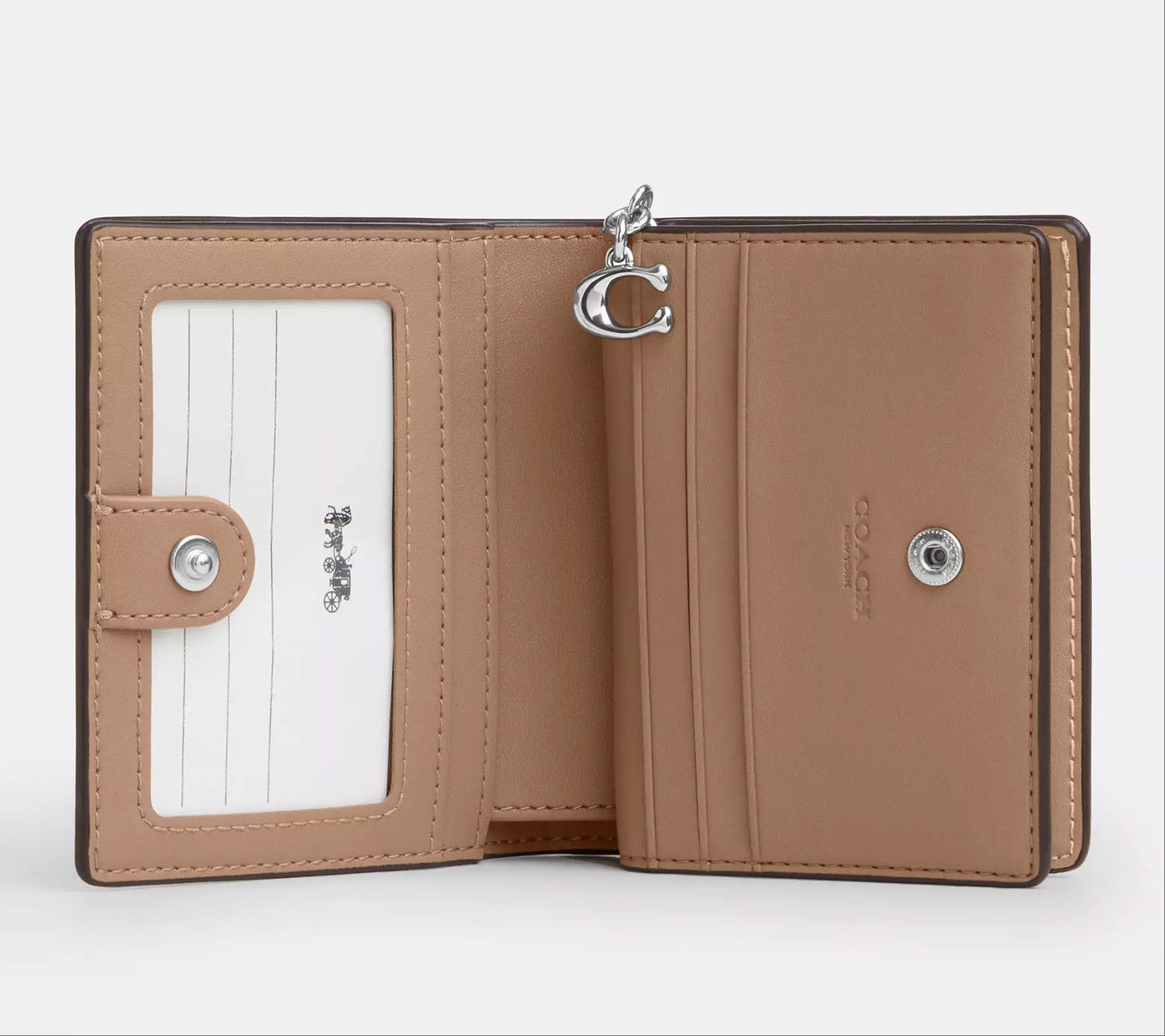 Coach Snap Wallet In Rainbow Signature Canvas CDD11 Size ONE SIZE - 7 Thumbnail