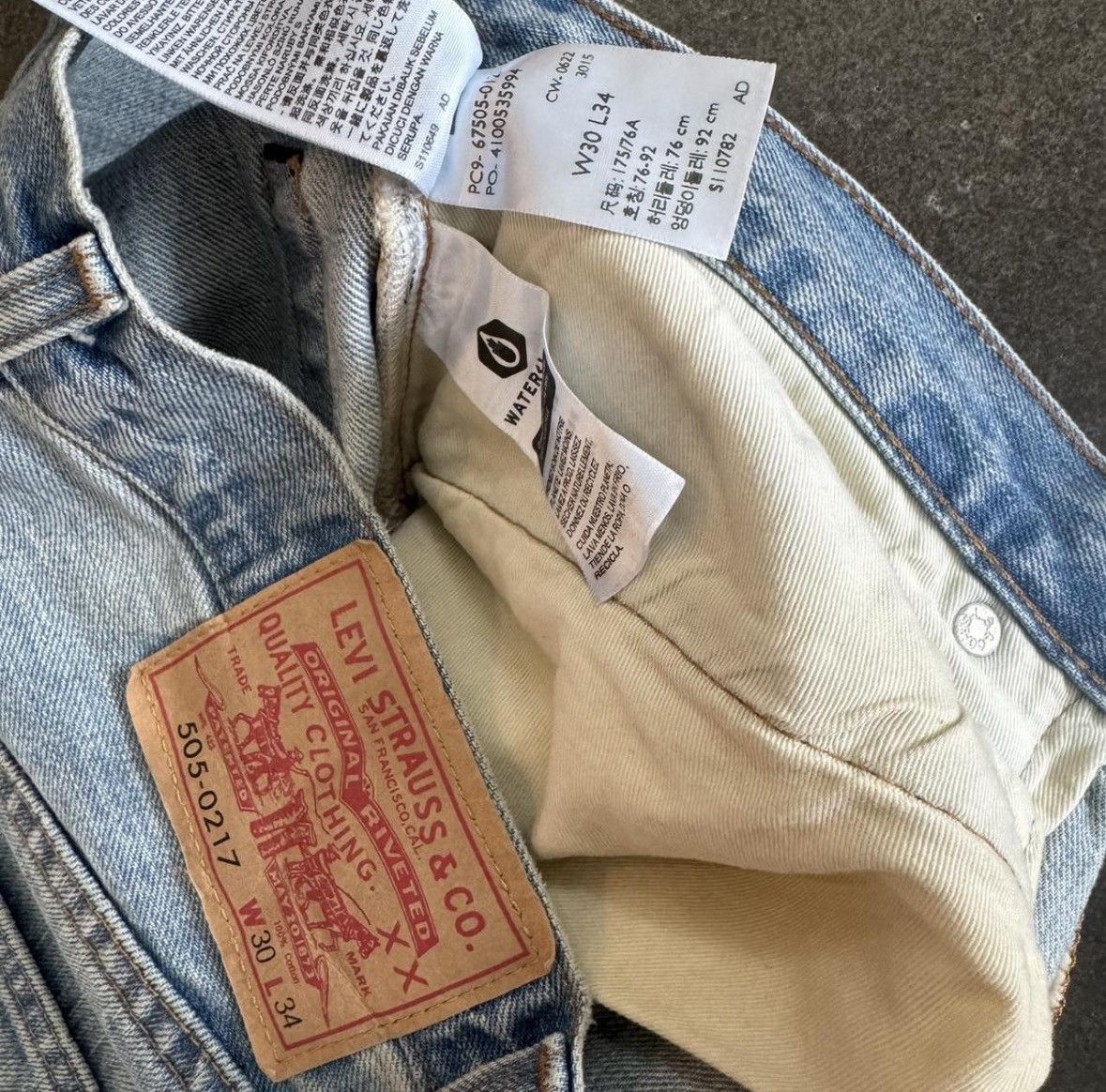 Levi's Mens 1967 505 slow drag levis jeans Size US 30 / EU 46 - 3 Thumbnail
