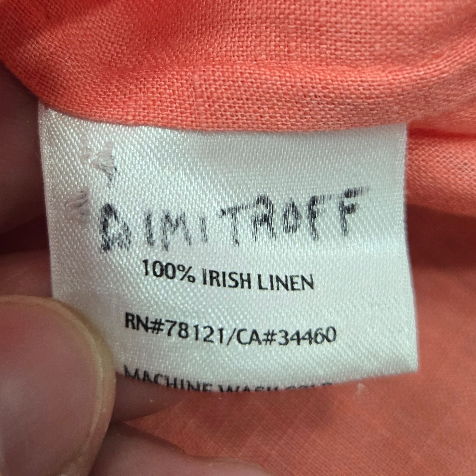 Eileen Fisher Coral Irish Linen Button Front Oversized Top Size Medium Size M / US 6-8 / IT 42-44 - 8 Thumbnail