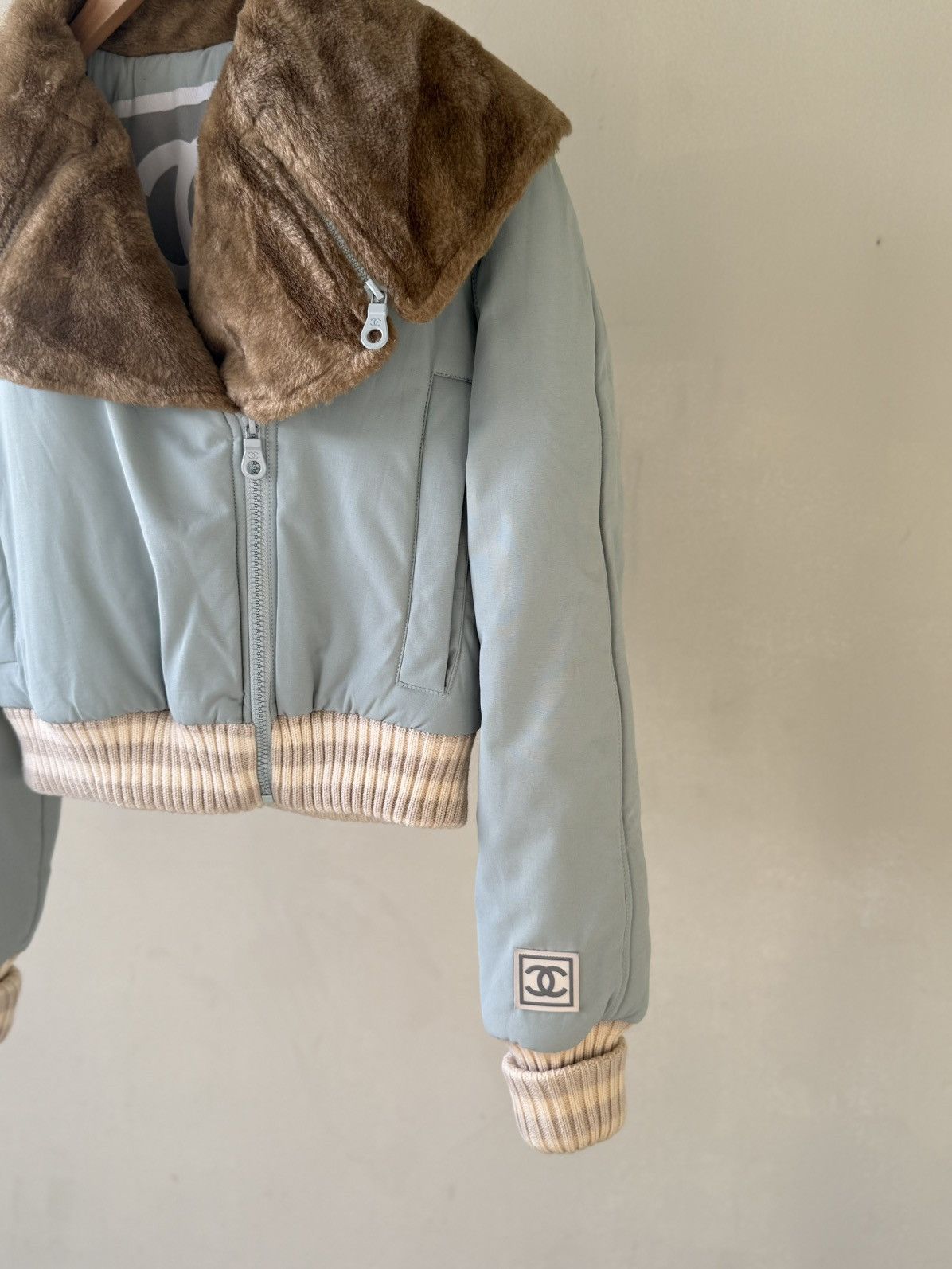 Chanel CHANEL SPORTS FALL 2001 BLUE CC LOGO FUR BOMBER JACKET Size XS / US 0-2 / IT 36-38 - 3 Thumbnail
