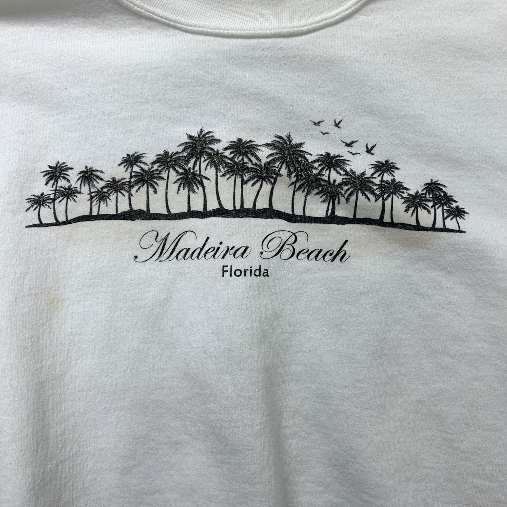 Gildan Gildan Sweatshirt Mens XL White Fleece Pullover Madeira Beach Florida Crewneck Size US XL / EU 56 / 4 - 2 Thumbnail