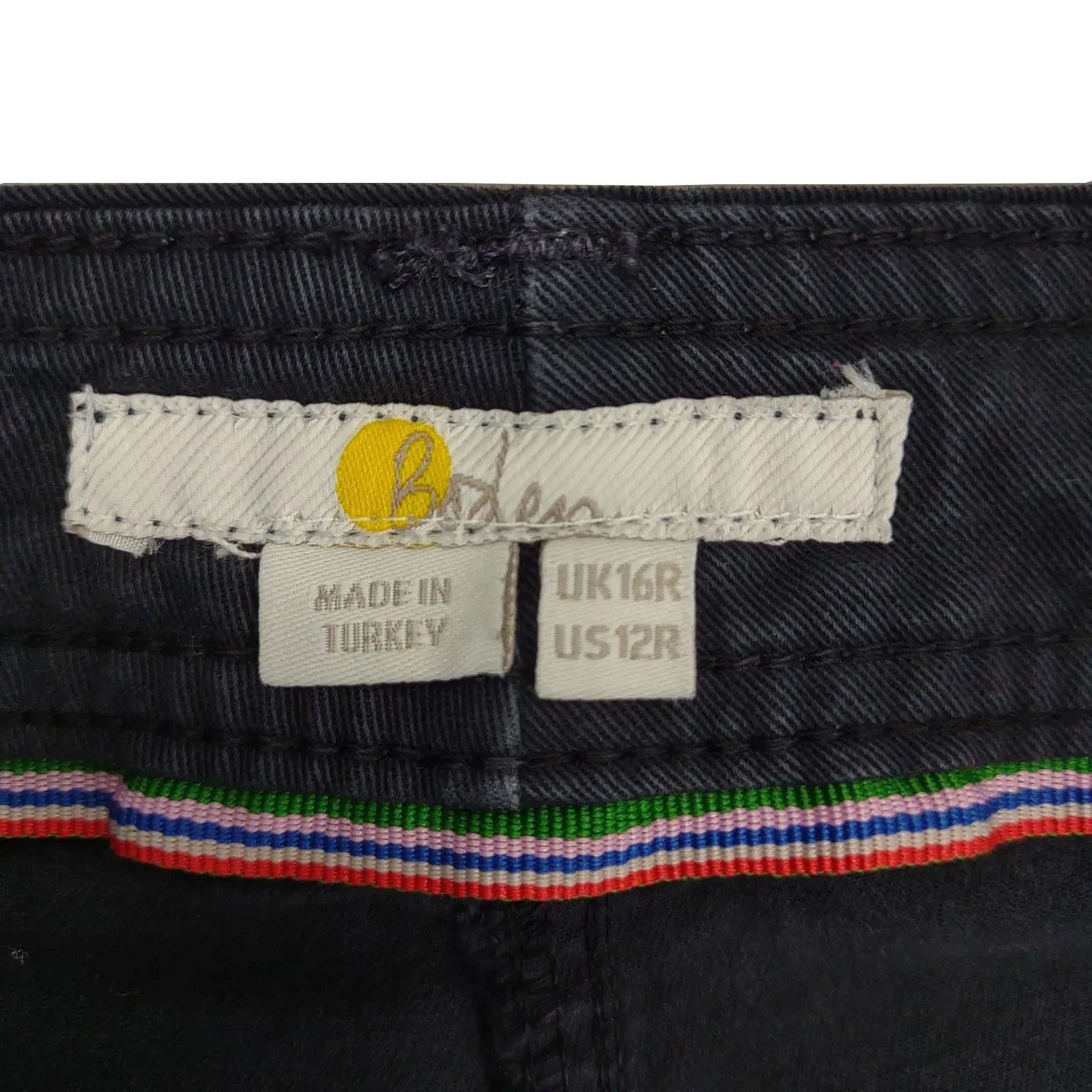 Boden BODEN Women's US 12 Black Casual Chino Ankle Pants 36x27" Size 34" / US 12 / IT 48 - 3 Thumbnail