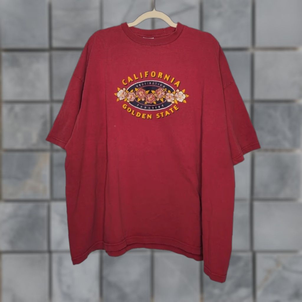 Vintage VINTAGE 2XL Red California Golden State Flowers Floral Nature Tourist Shirt Teens Boys Girls Size US XXL / EU 58 / 5 - 1 Thumbnail