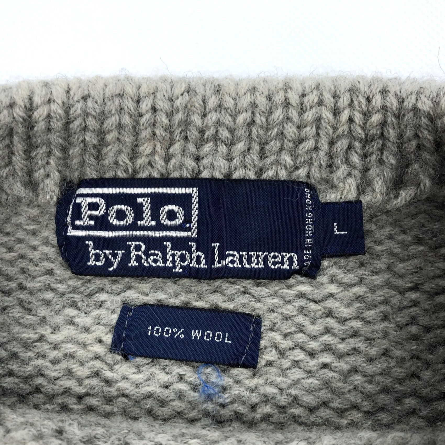 Polo Ralph Lauren Polo Ralph Lauren Sweater Knit 100 Wool Crew Neck L Gray Vintage 80s Size US L / EU 52-54 / 3 - 3 Thumbnail