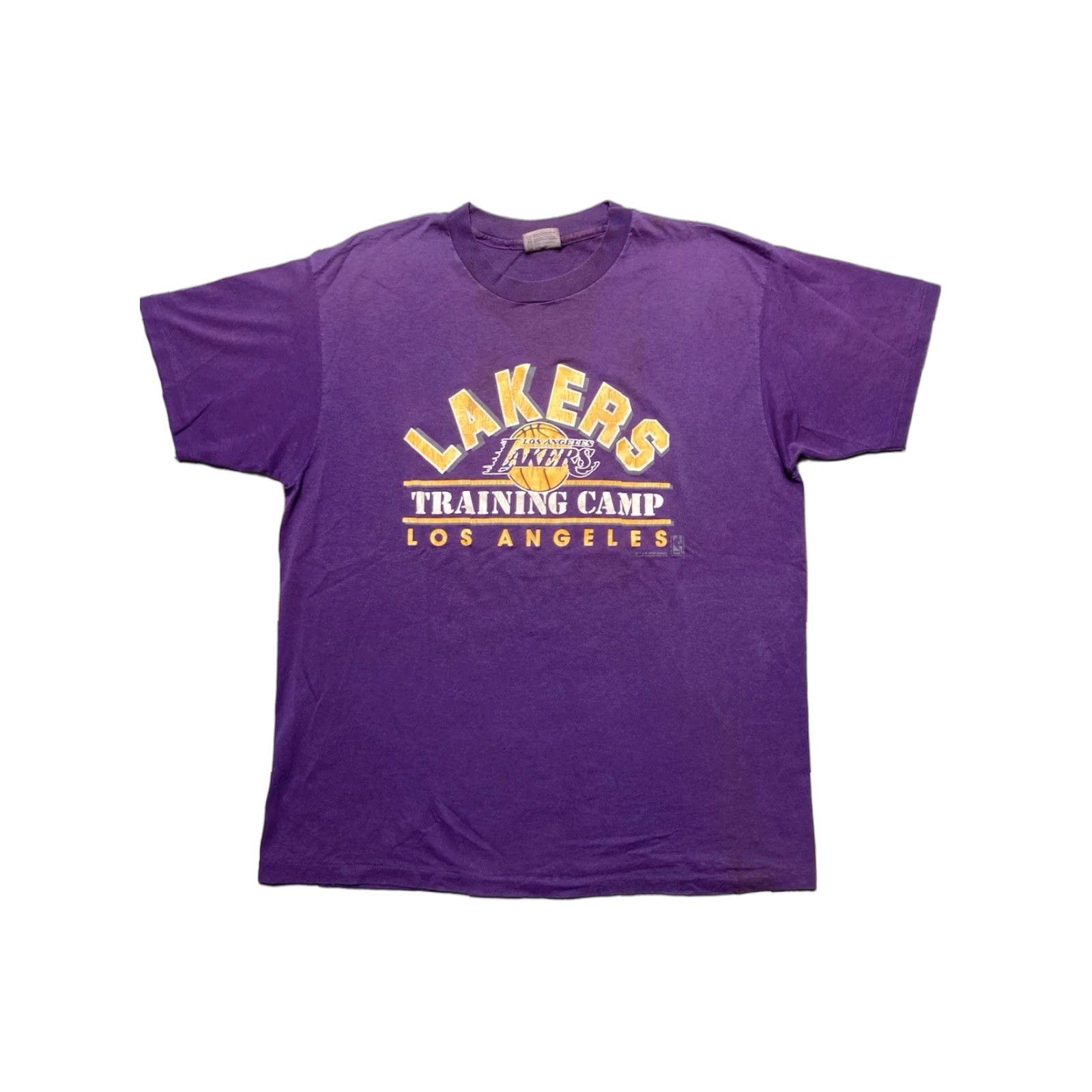 Hanes VINTAGE 80s Hanes T-Shirt Los Angeles Lakers LA Training Camp NBA Basketball XL Purple Mens Shirt Size US XL / EU 56 / 4 - 1 Thumbnail