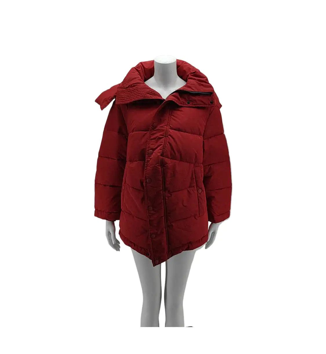 Balenciaga BALENCIAGA S size red polyester Women's mid-length padded coat Down Jackets Size S / US 4 / IT 40 - 1 Thumbnail