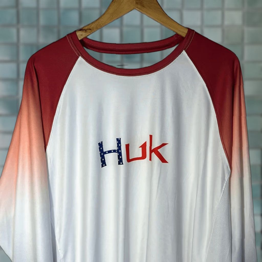 Vintage Huk Americana Flare Double Header Fishing Long Sleeve Shirt XXL Men White Blue 2XL T-Shirt Regular Size Huk Shirt Size US XXL / EU 58 / 5 - 1 Thumbnail