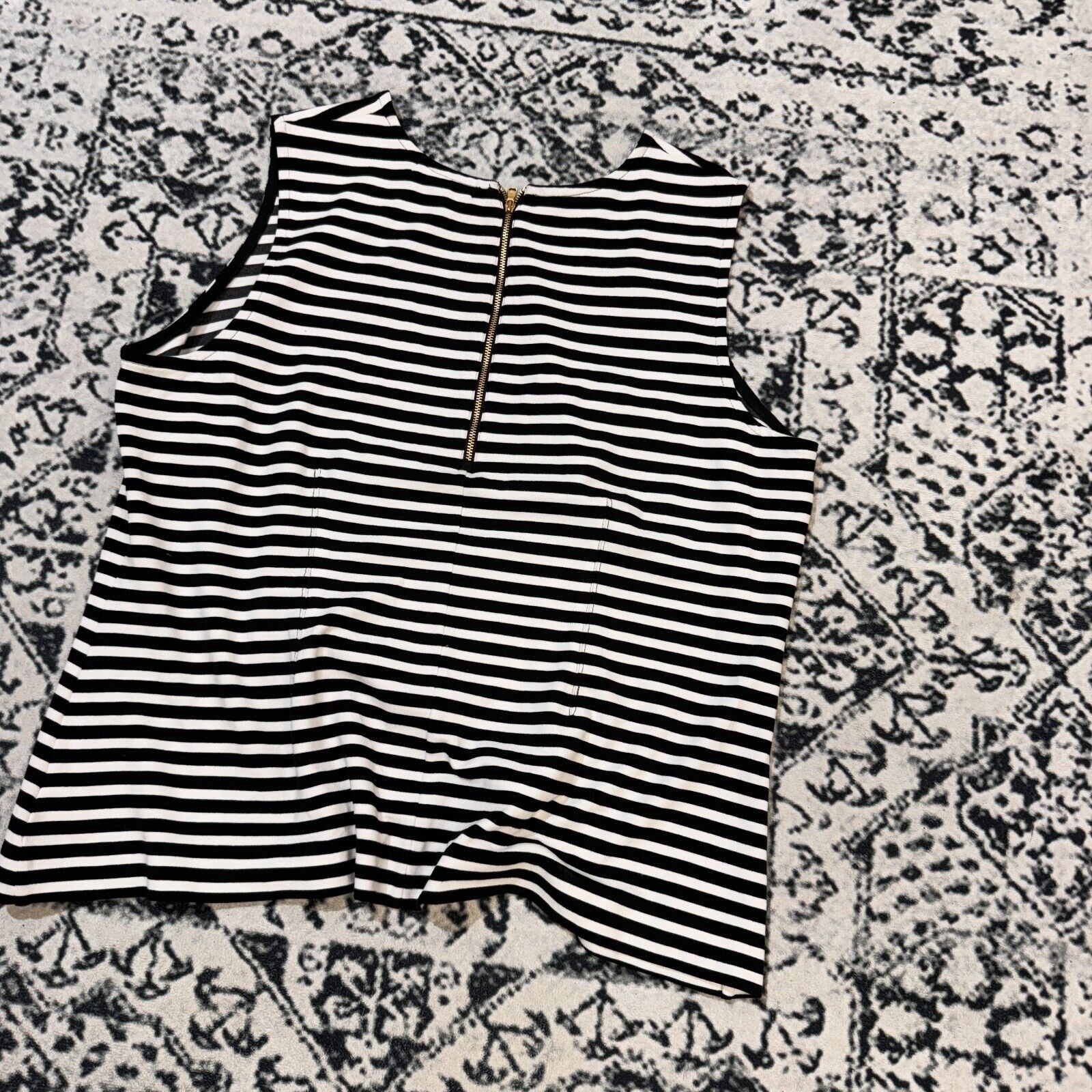 Ralph Lauren × Vintage Ralph Lauren White Black Viscose Striped Top Blouse Size 2XL Size US XXL / EU 58 / 5 - 15 Thumbnail