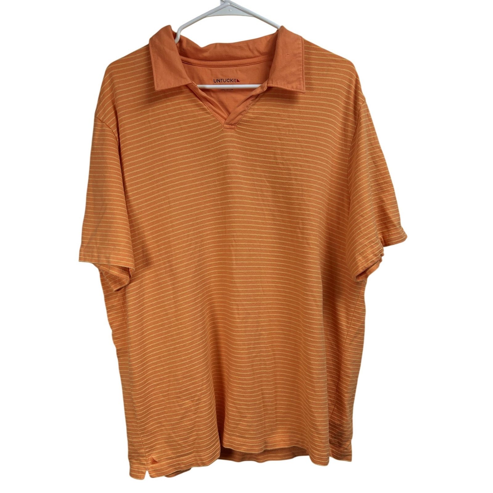 UNTUCKit Untuckit Men's XL Polo Shirt Short Sleeve Orange Yellow Size US XL / EU 56 / 4 - 10 Thumbnail