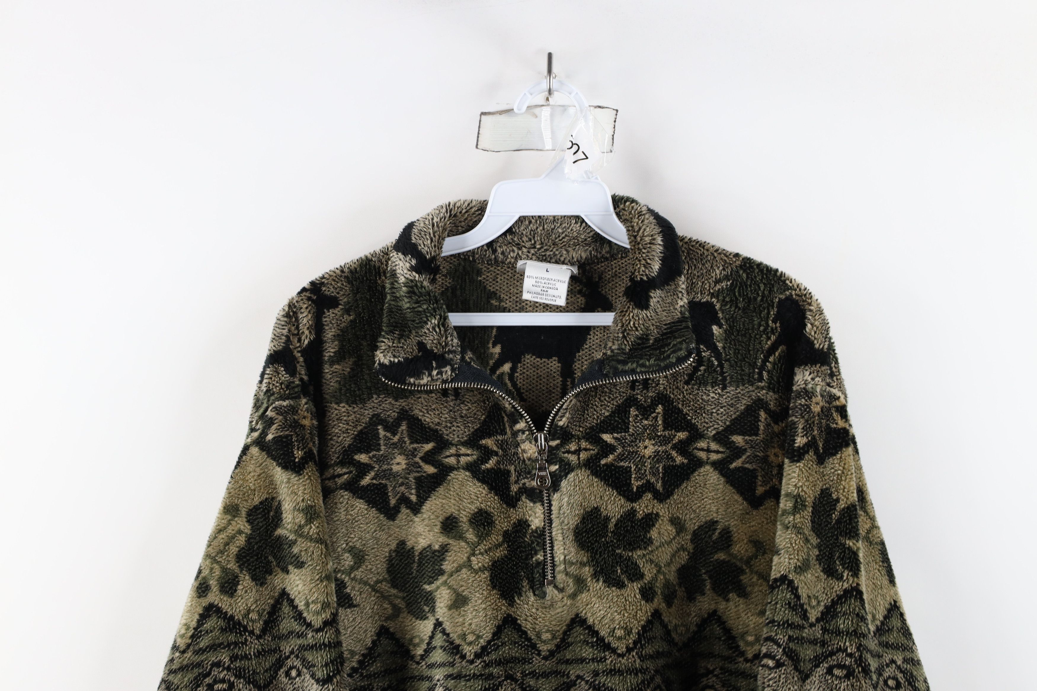 Vintage Vintage 90s Streetwear Fair Isle Over Print Fleece Sweater Size US L / EU 52-54 / 3 - 2 Thumbnail