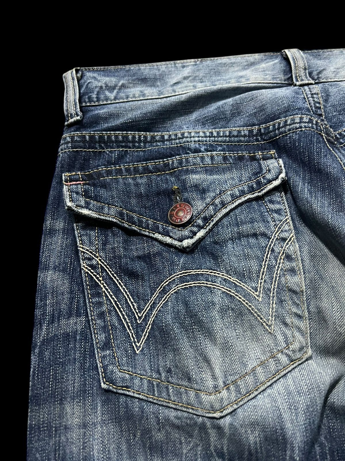 Edwin × If Six Was Nine × Le Grande Bleu (L.G.B.) VINTAGE EDWIN 503 BLUE TRIP WASHED JEANS Size US 33 - 11 Thumbnail