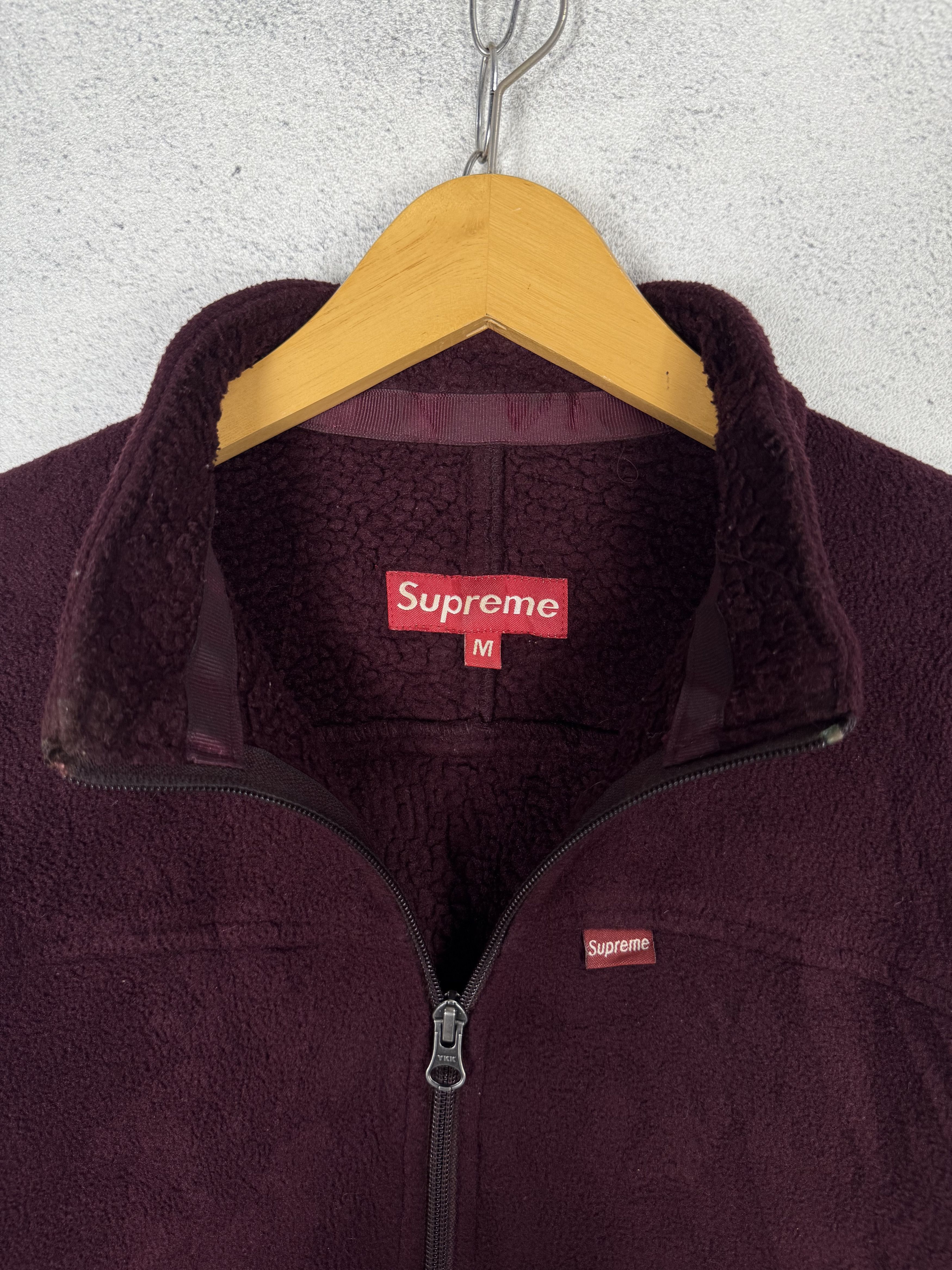 Supreme Vintage 2000 Supreme Polartec Fleece Zip Up Jacket Burgundy Size US M / EU 48-50 / 2 - 9 Thumbnail