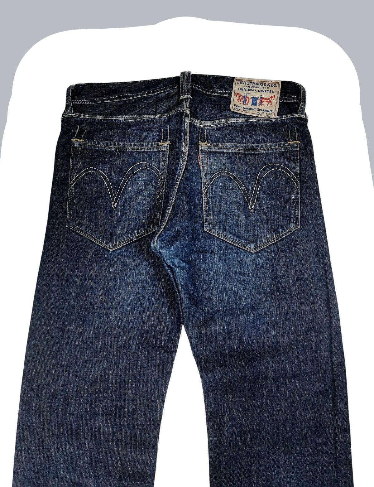 Levi's Vintage Levis 502 Original Riveted Denim Jeans Size US 35 - 3 Thumbnail