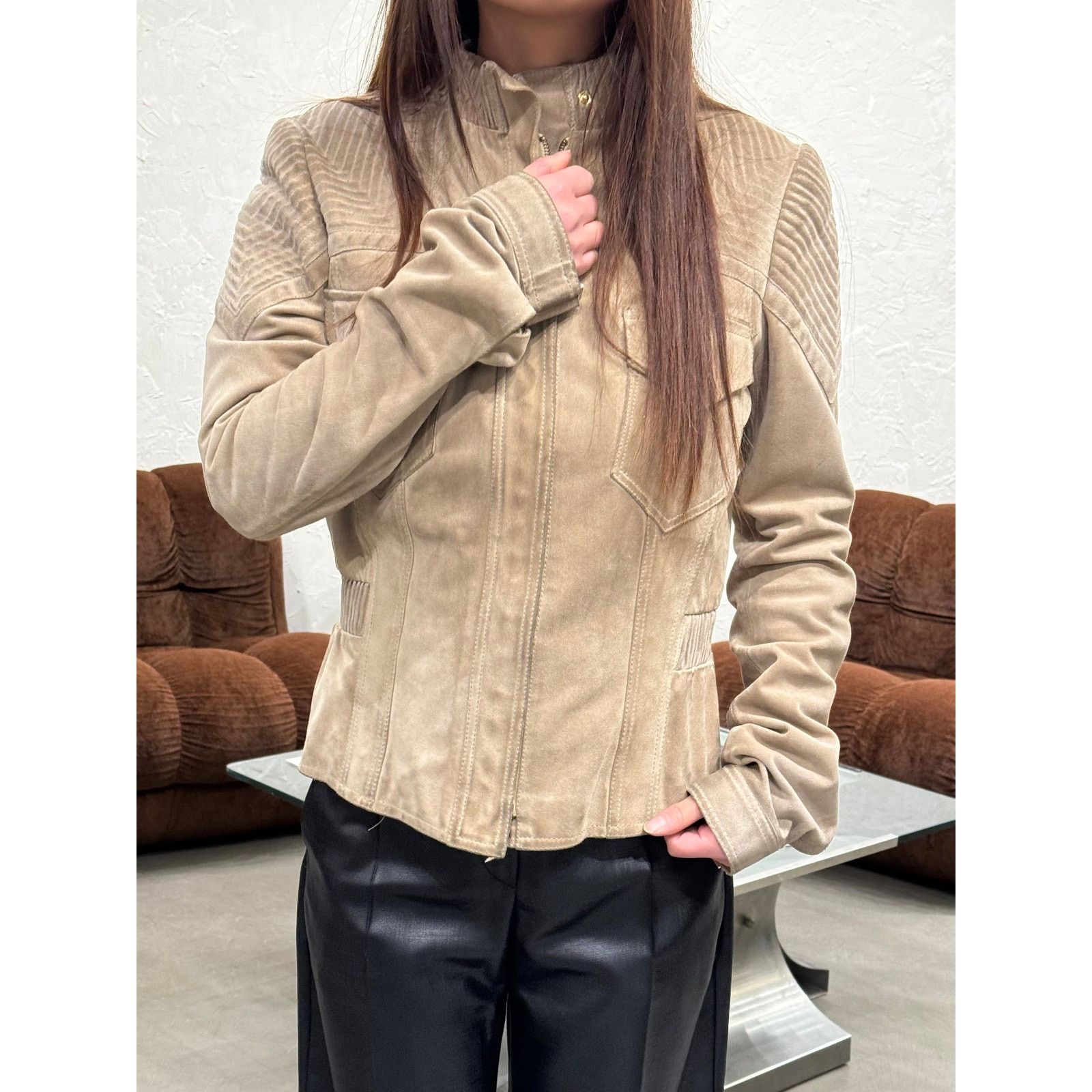 Gucci A/W2004 Gucci by T Ford western paneled suede leather jacket Size US M / EU 48-50 / 2 - 7 Thumbnail