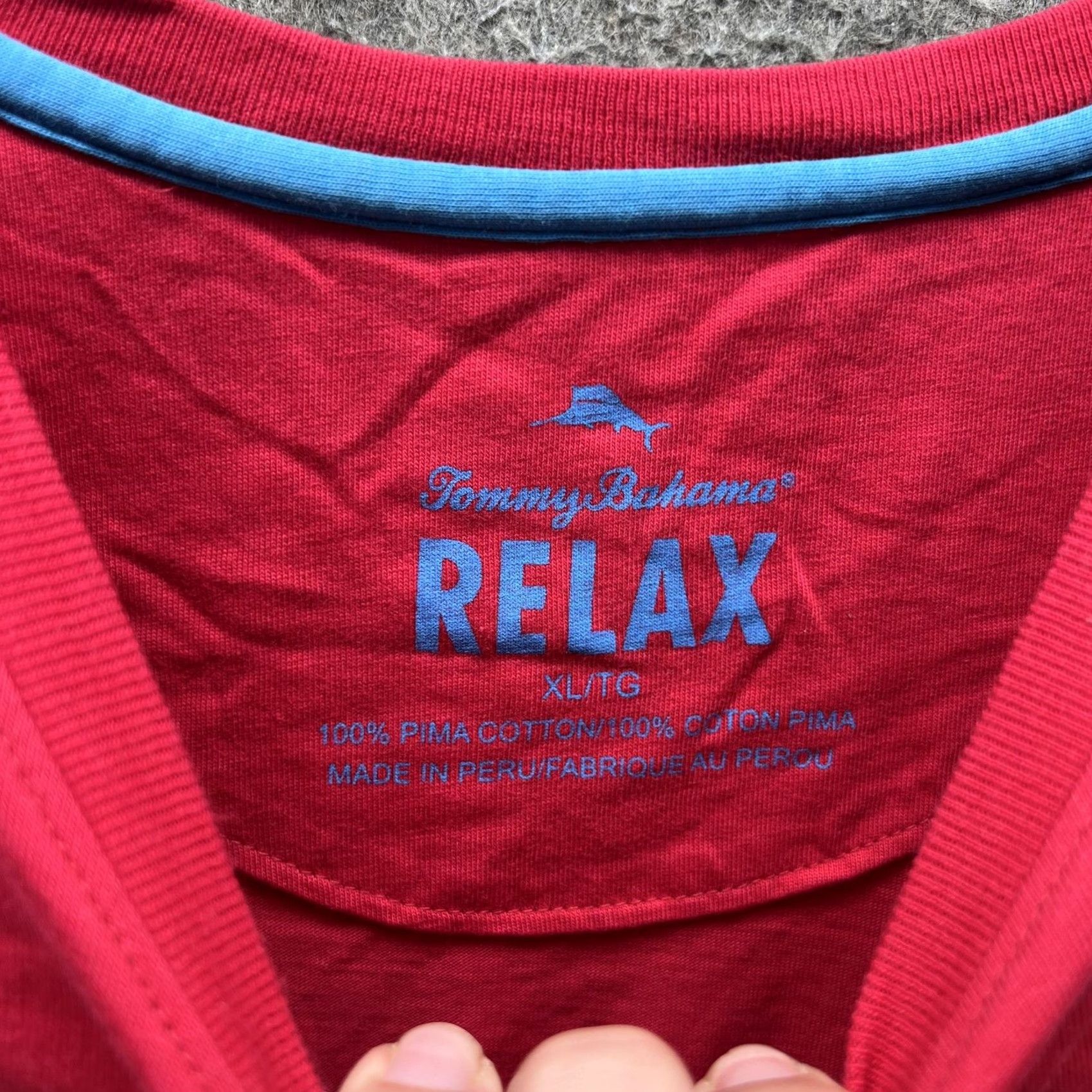 Tommy Bahama Tommy Bahama Shirt Mens XL Red Pima Cotton Relax Pocket Tee Crewneck Tagless Size US XL / EU 56 / 4 - 3 Thumbnail