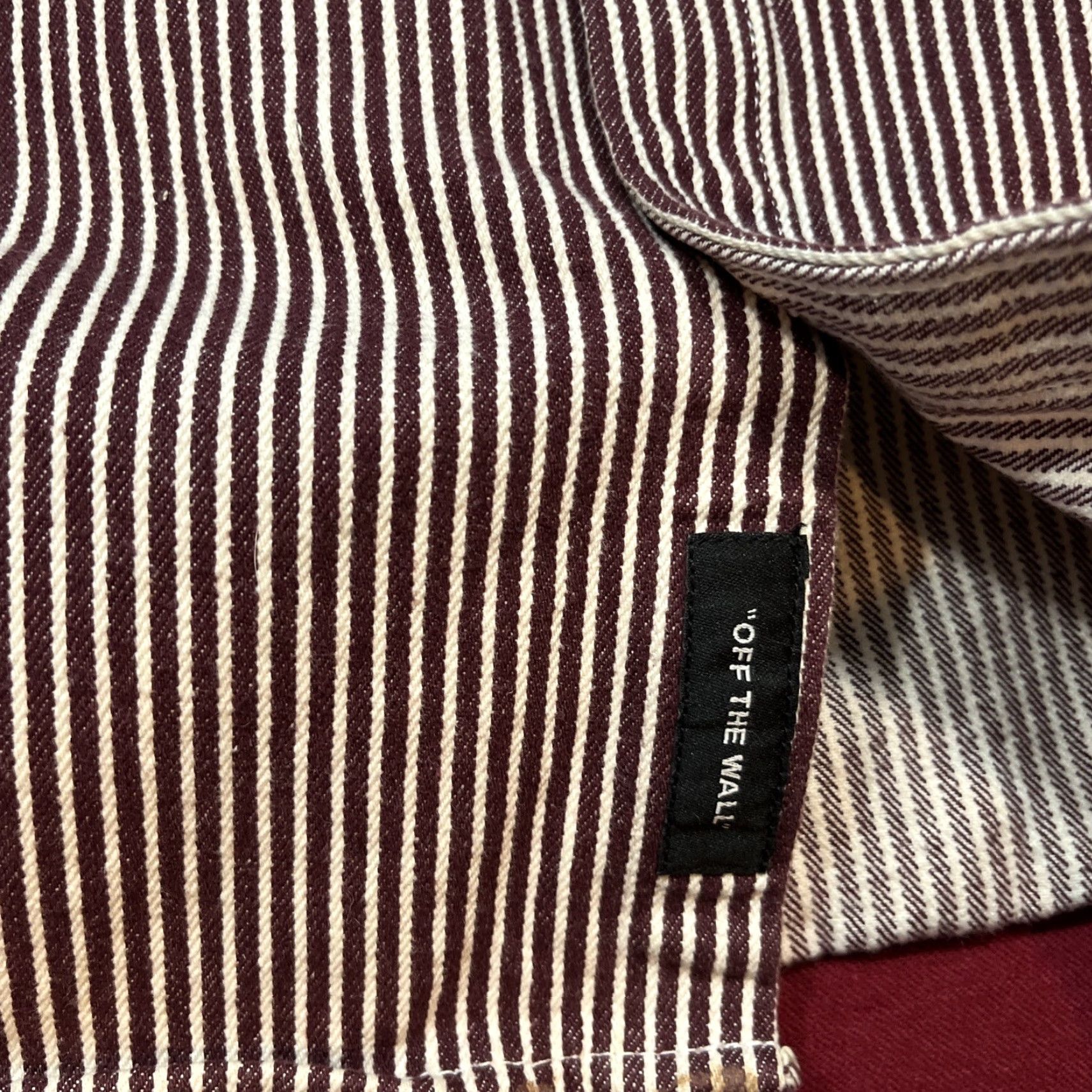 Vans VANS Red White Vertical Stripe Button-Up Shirt Heavy Cotton Long Sleeve Mens Size US S / EU 44-46 / 1 - 5 Thumbnail