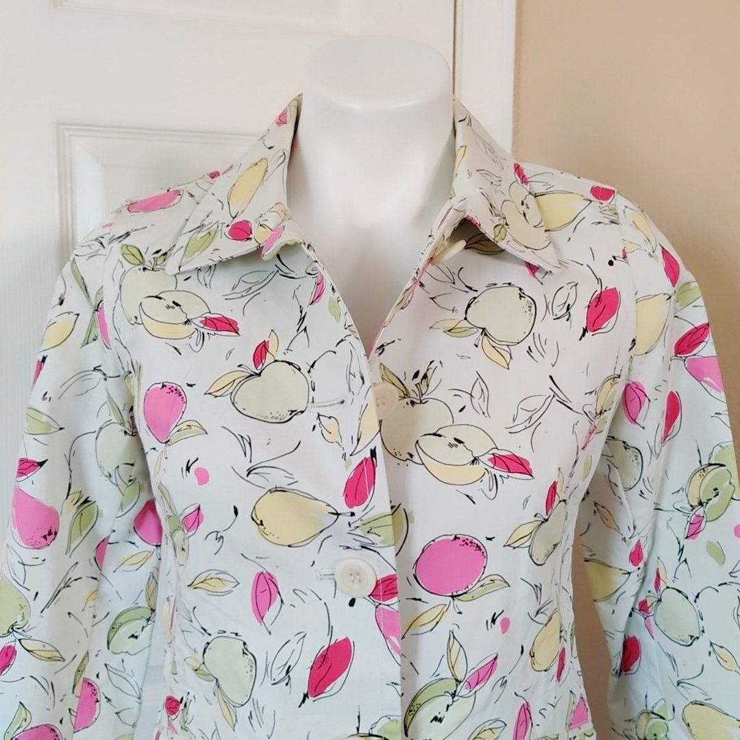Loft apple print trench coat sz SP Size S / US 4 / IT 40 - 2 Thumbnail