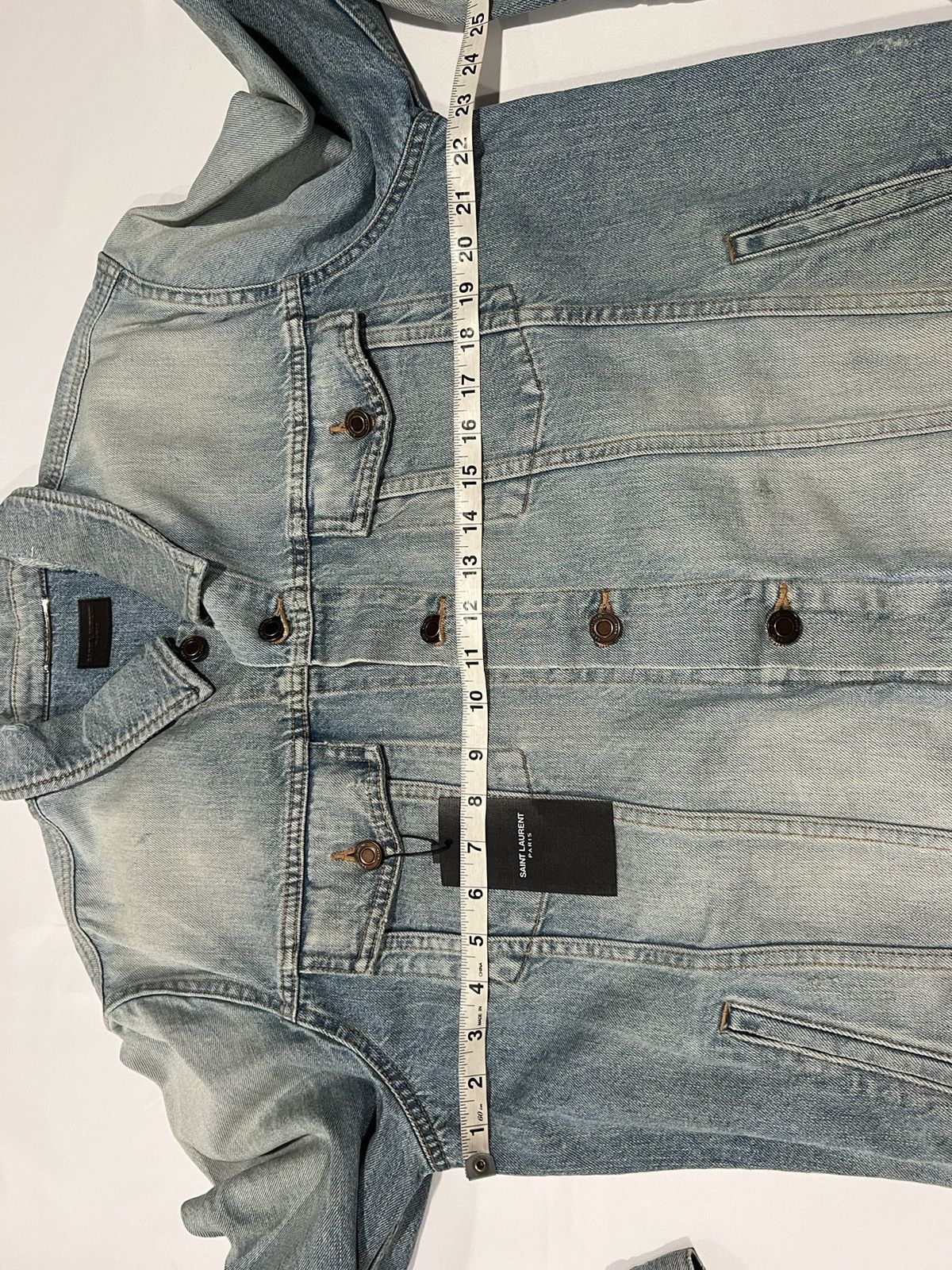 Saint Laurent Paris Saint Laurent men’s blue ripped denim jacket. 54/XL Size US L / EU 52-54 / 3 - 3 Thumbnail