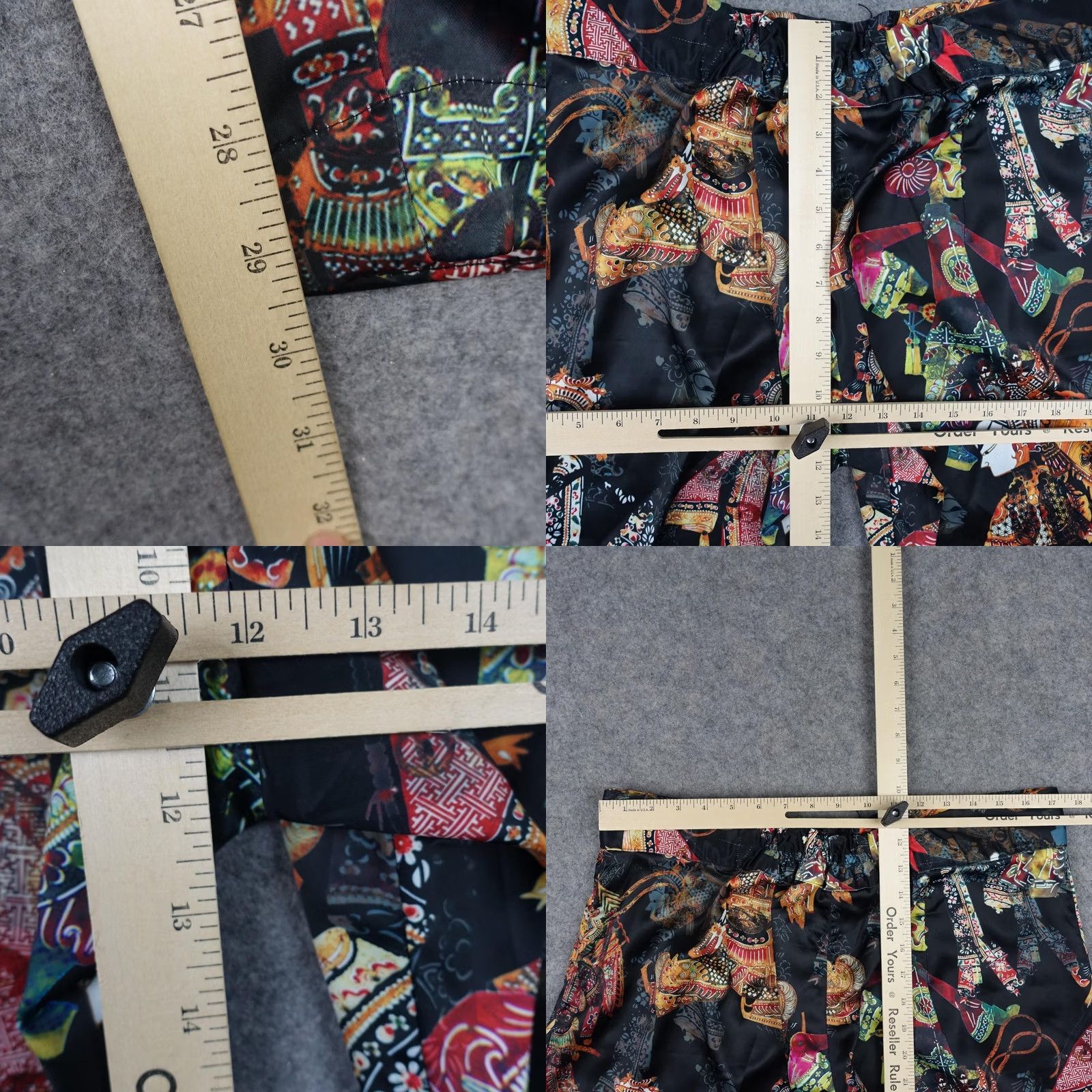 Vintage Womens XL Black Dress Pants Geometric Art Satin Wide-Leg 35 in Waist 29 in Inseam Trousers Vintage No Size 40" / US 18 - 10 Thumbnail