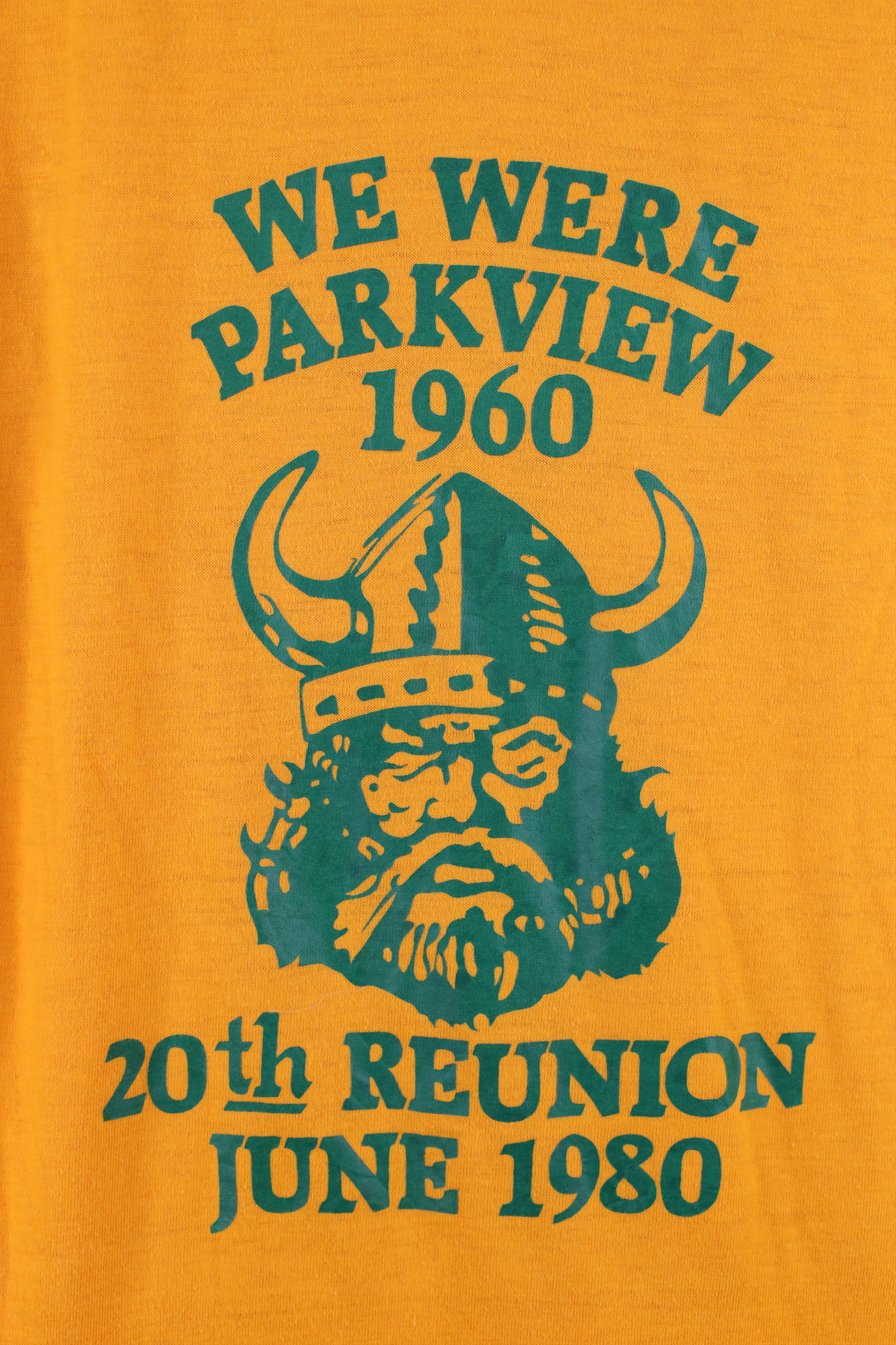 Vintage Vintage 80s High School 20th Reunion T-Shirt Gold USA Size M / US 6-8 / IT 42-44 - 4 Thumbnail