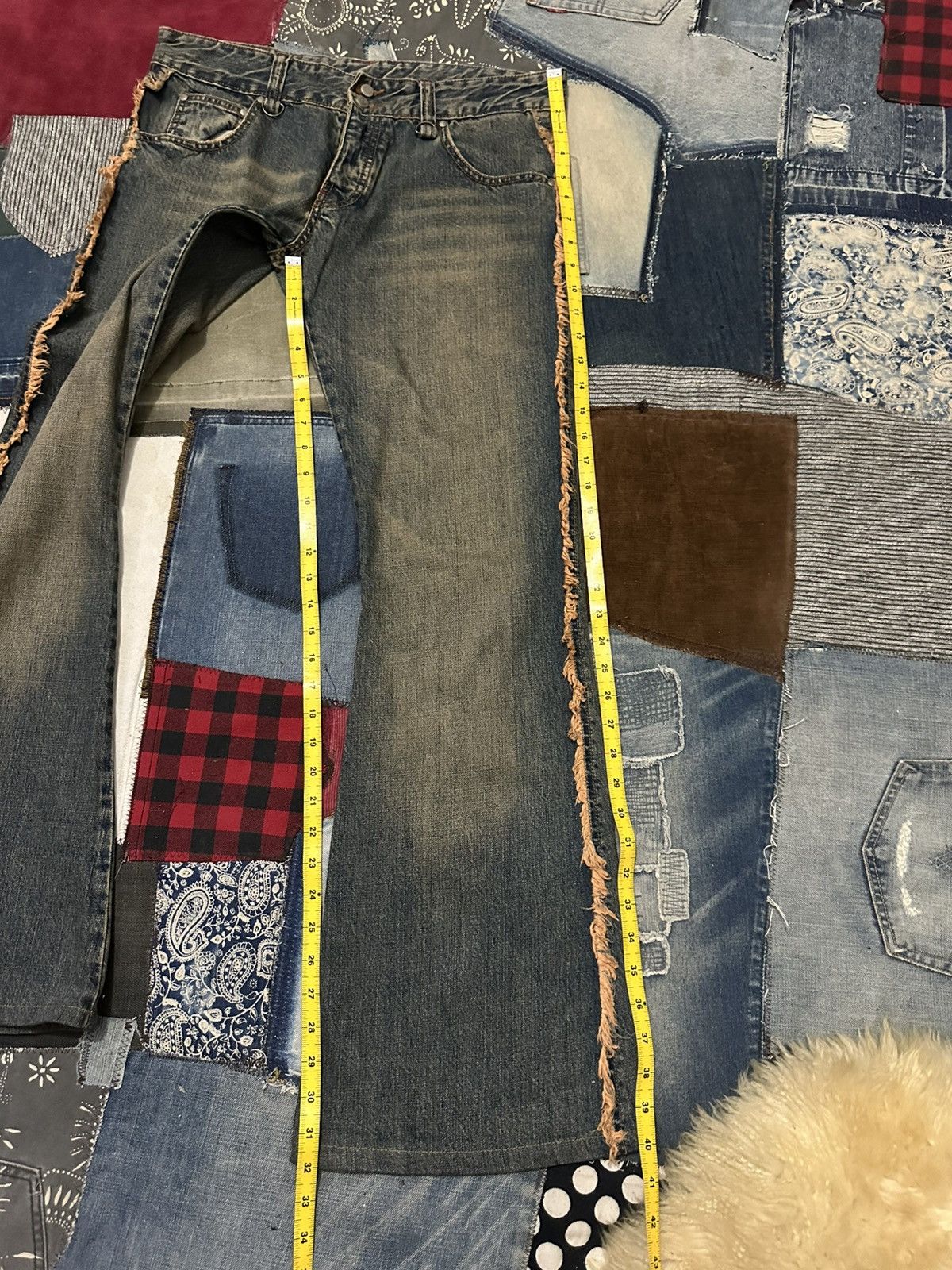 Tornado Mart Tornado Mart Distressed Denim Flared Frayed Jeans Size US 33 - 18 Thumbnail