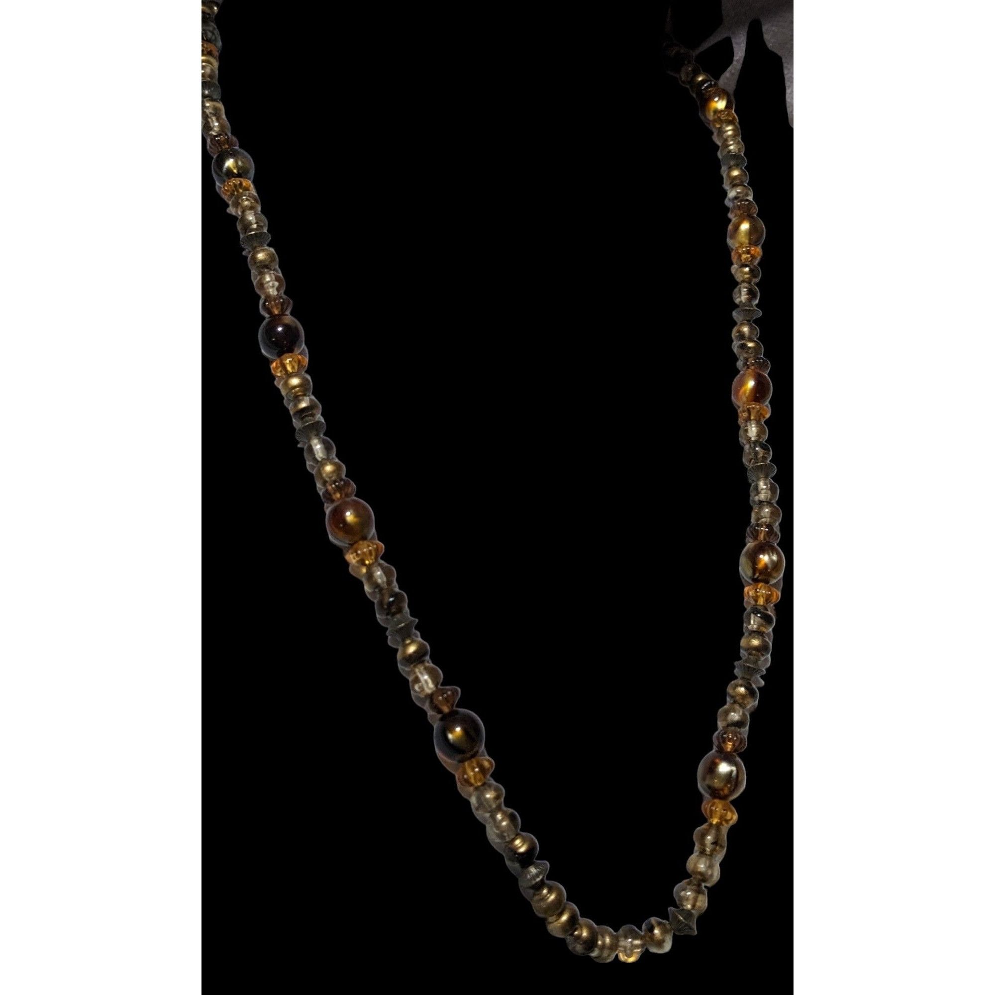 Other Earthy Retro Brown And Gold Beaded Necklace Size ONE SIZE - 4 Thumbnail