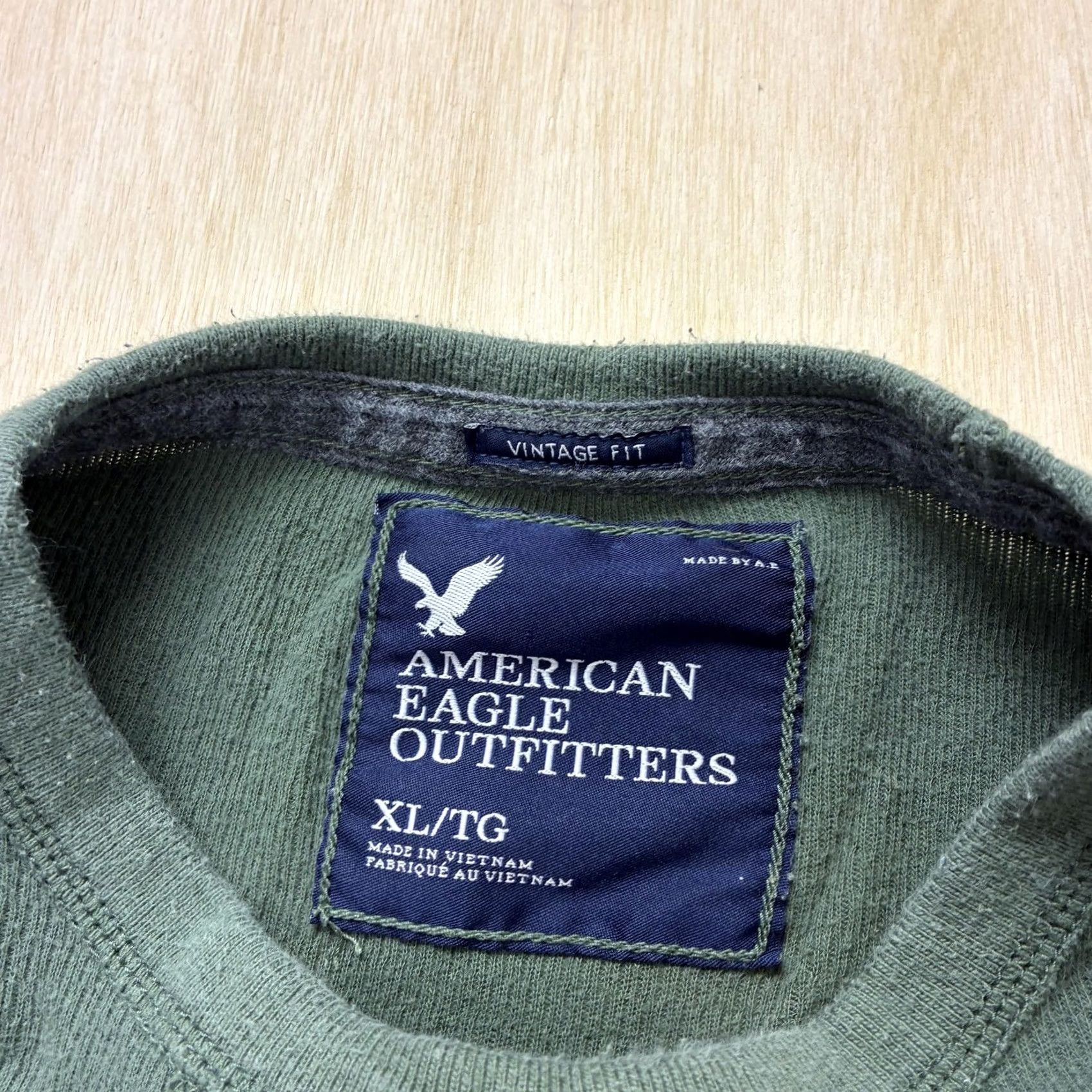 American Eagle Outfitters VINTAGE American Eagle Outfitters Thermal Long Sleeve Mens XL Green Pullover Crewneck Size US XL / EU 56 / 4 - 3 Thumbnail