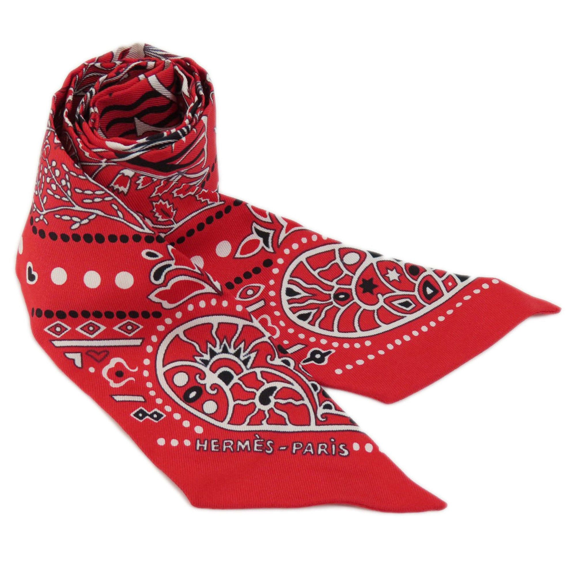 image of Hermes Twilly Scarf Muffler Silk Women's in Black