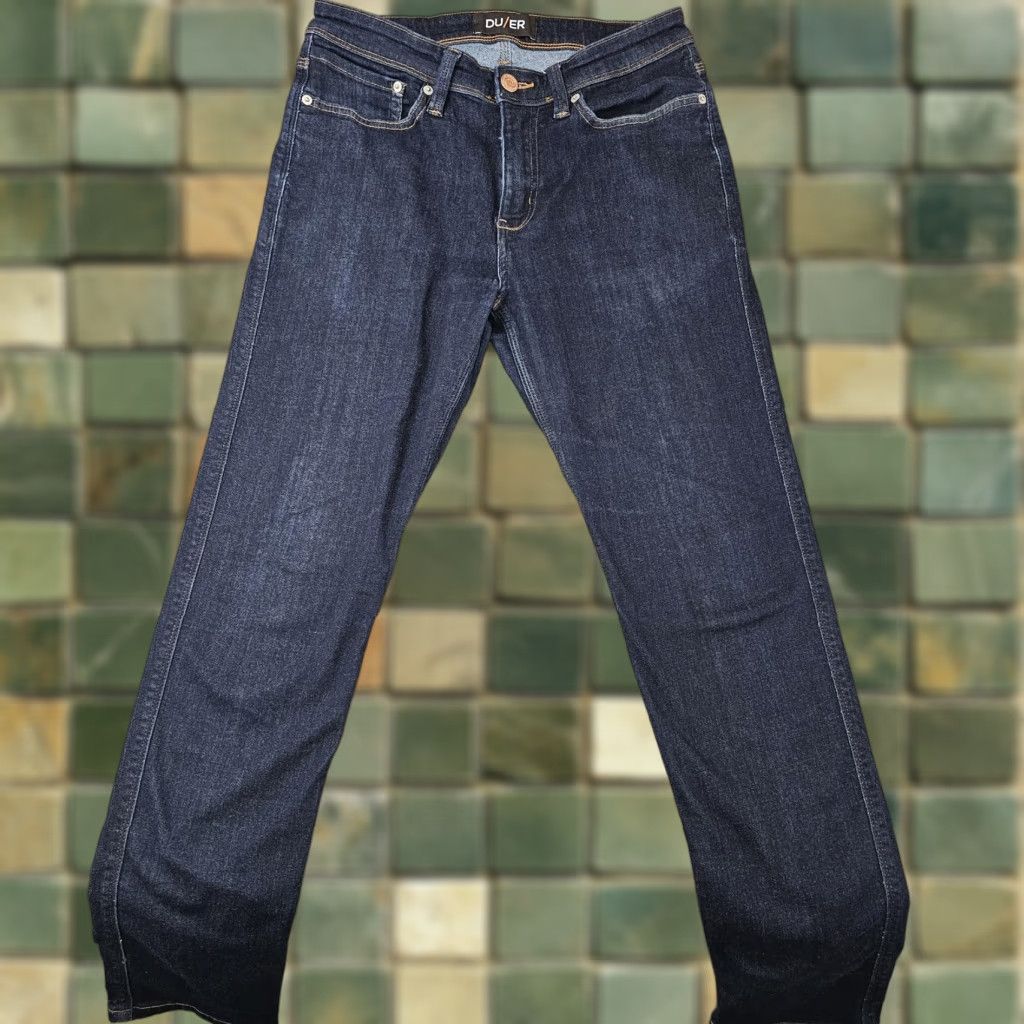 DUER Duer Jeans Mens Slim Fit L2X 31x28 Denim Blue Five-Pocket Stretch Size US 31 - 1 Thumbnail