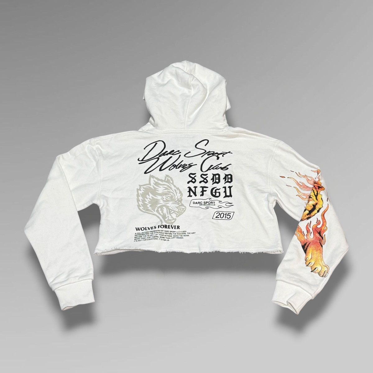 Darc Sport Darc Sport Wolves Club White Cropped Hoodie Size S / US 4 / IT 40 - 1 Thumbnail