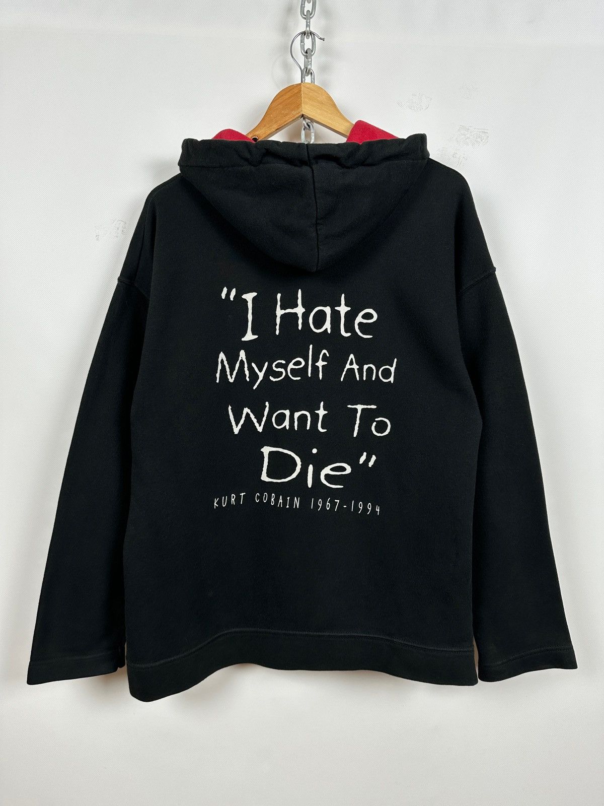 Band Tees Vintage Nirvana Kurt Cobain I Hate Myself Memorial Hoodie Size US XL / EU 56 / 4 - 2 Thumbnail