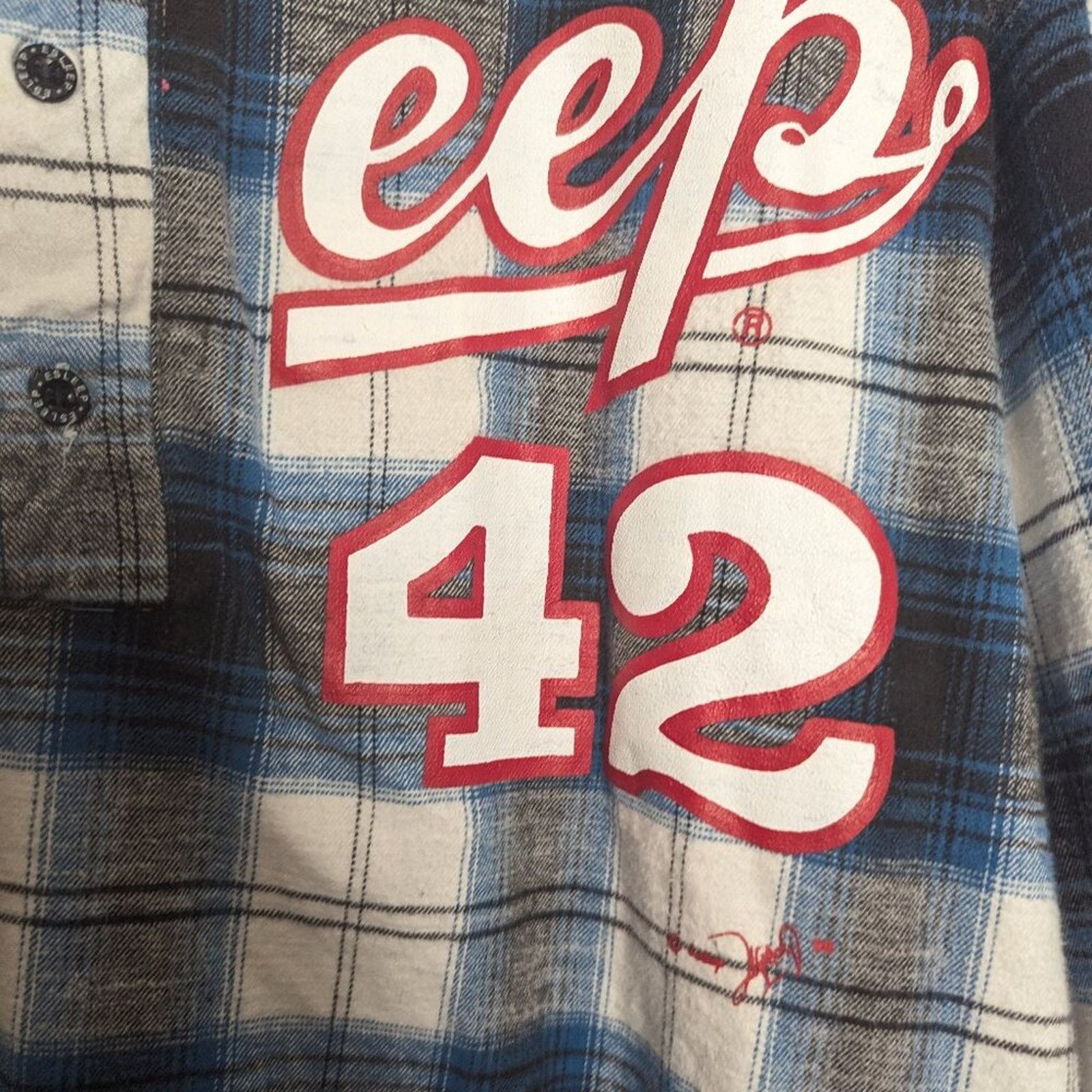 Vintage Vintage Plaid Esleep 90s Baseball Jersey Flannel Sleep Shirt Size XL / US 12-14 / IT 48-50 - 5 Thumbnail