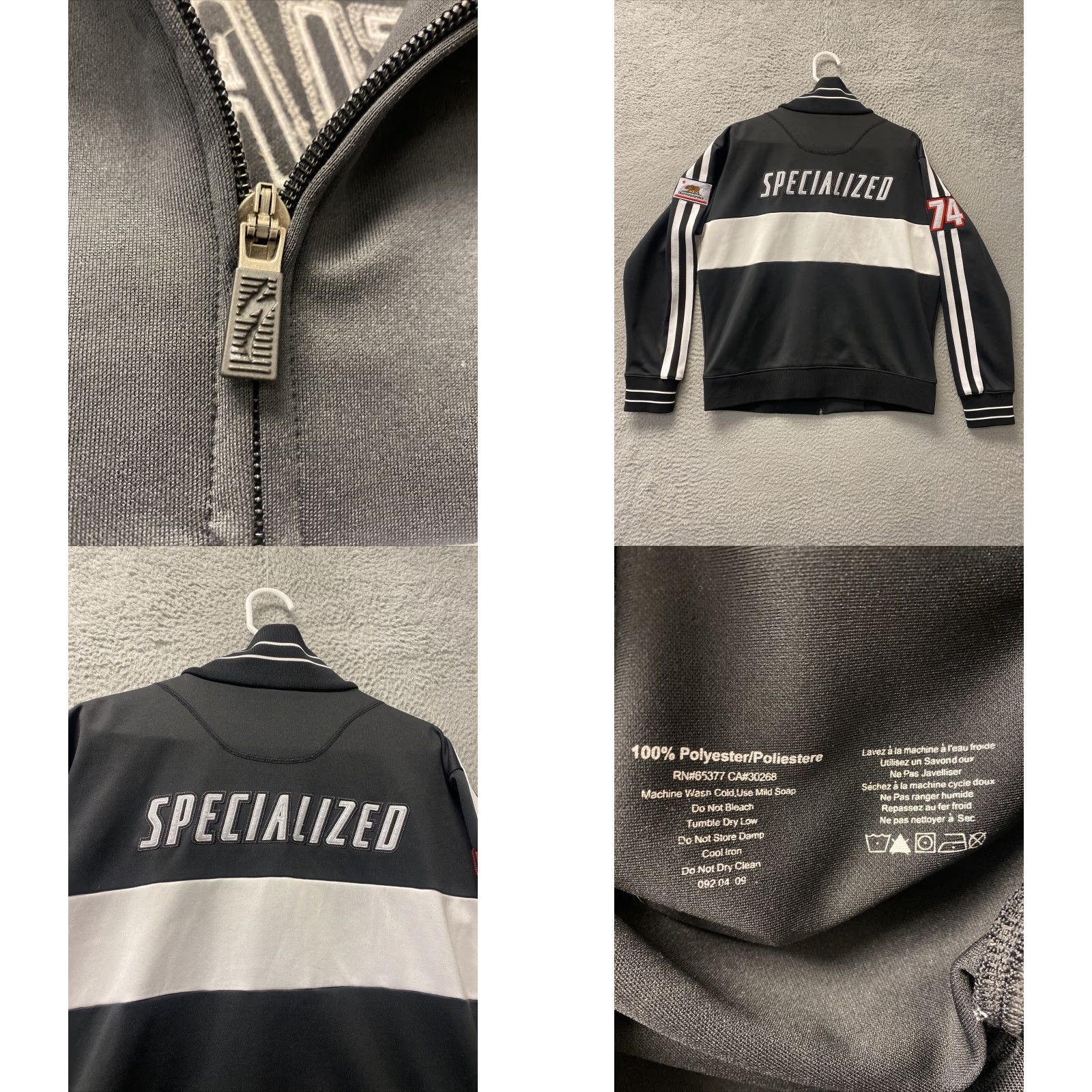 Vintage SPECIALIZED MEN BLACK Zip Cycling, JACKET CALIFORNIA REPUBLIC ZIP Size M /106-8 Size US M / EU 48-50 / 2 - 8 Thumbnail