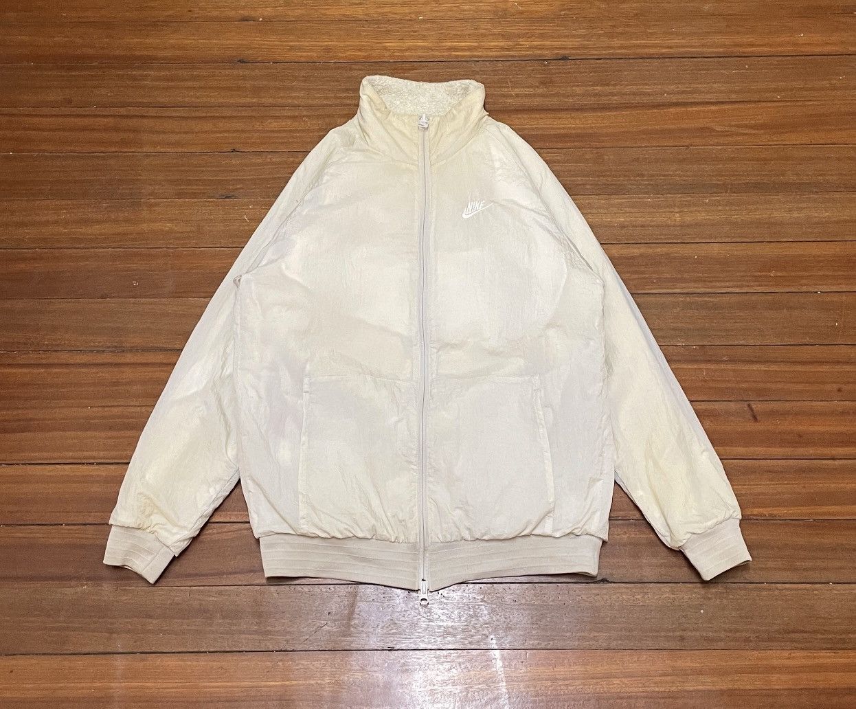 Nike Rare Design Nike Big Swoosh Boa Fleece Reversible Jacket Size US M / EU 48-50 / 2 - 8 Thumbnail