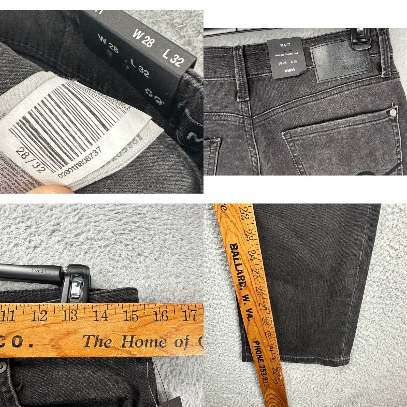 Mavi Mavi Matt Jeans Mens 28X32 Grey Relaxed Straight 5-Pocket Denim NEW Size US 28 / EU 44 - 8 Thumbnail