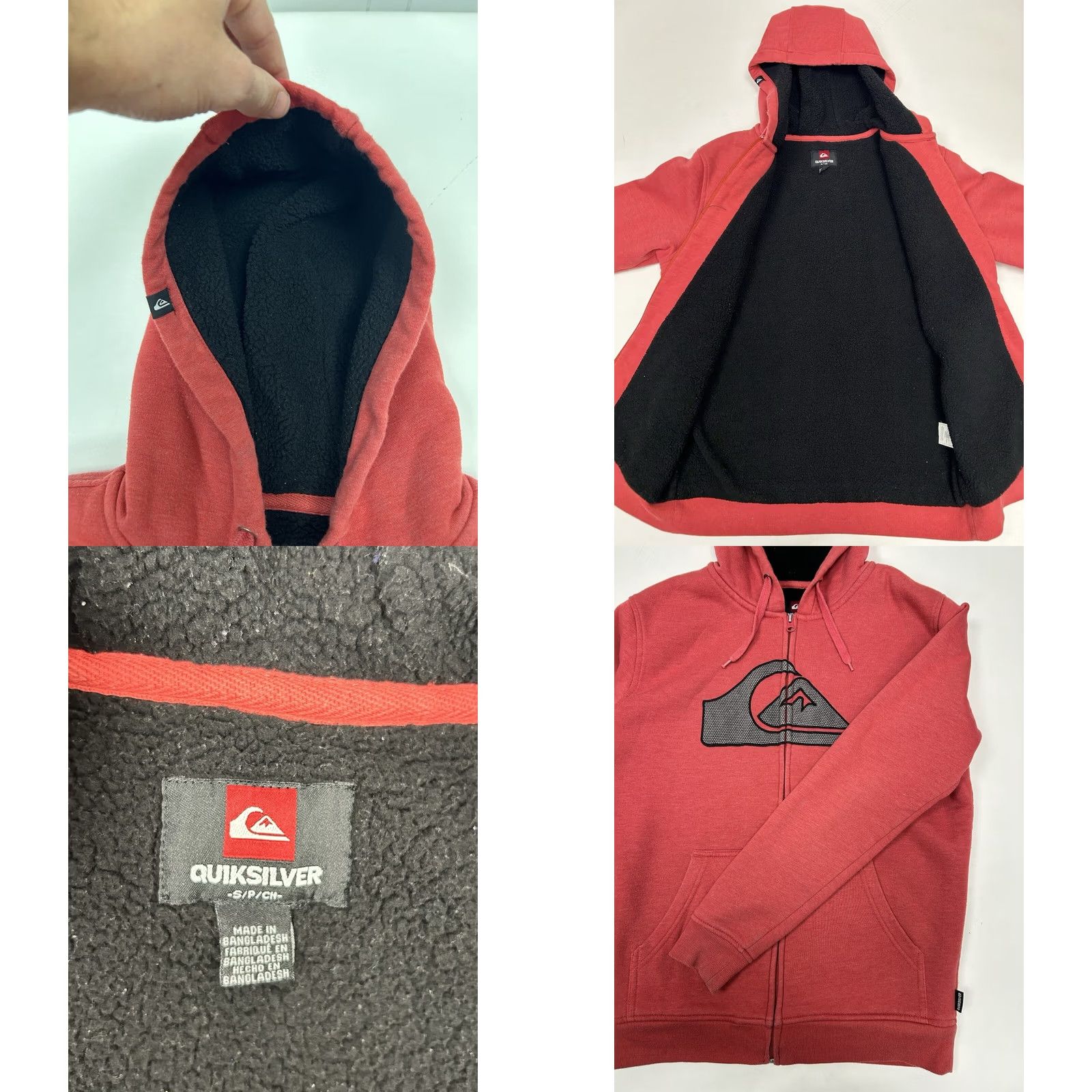 Quiksilver VINTAGE Quiksilver Hoodie Sweatshirt Red Size Small 00s Fleece Zip Boarding Brand Size US S / EU 44-46 / 1 - 8 Thumbnail