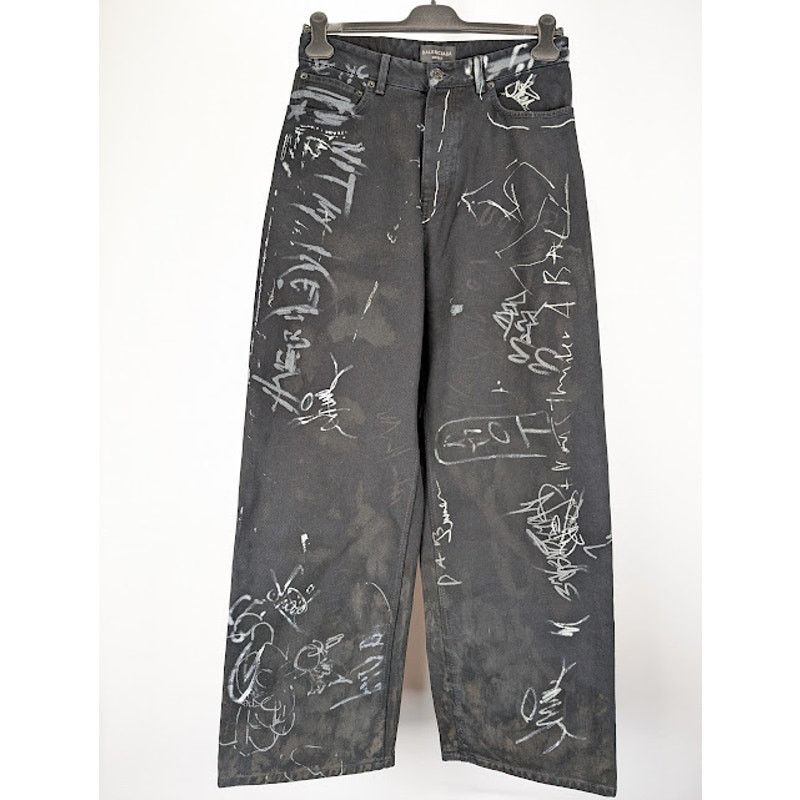 Balenciaga o1rshd1 Q:3 / Baggy Pants / Jeans in Black Size US 30 / EU 46 - 2 Thumbnail