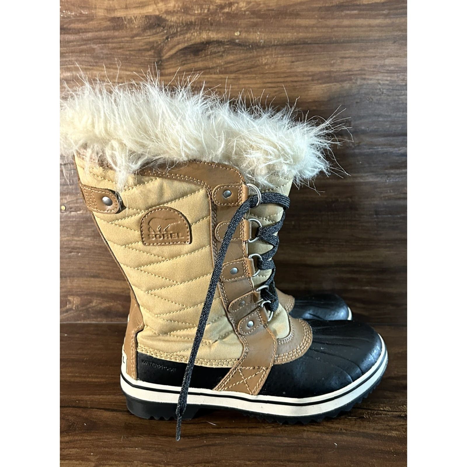 SOREL Sorel Tofino Snow Boot Women's Lace Up Waterproof Faux Fur Curry Fawn Beige 4 US Size US 4 / IT 34 - 5 Thumbnail