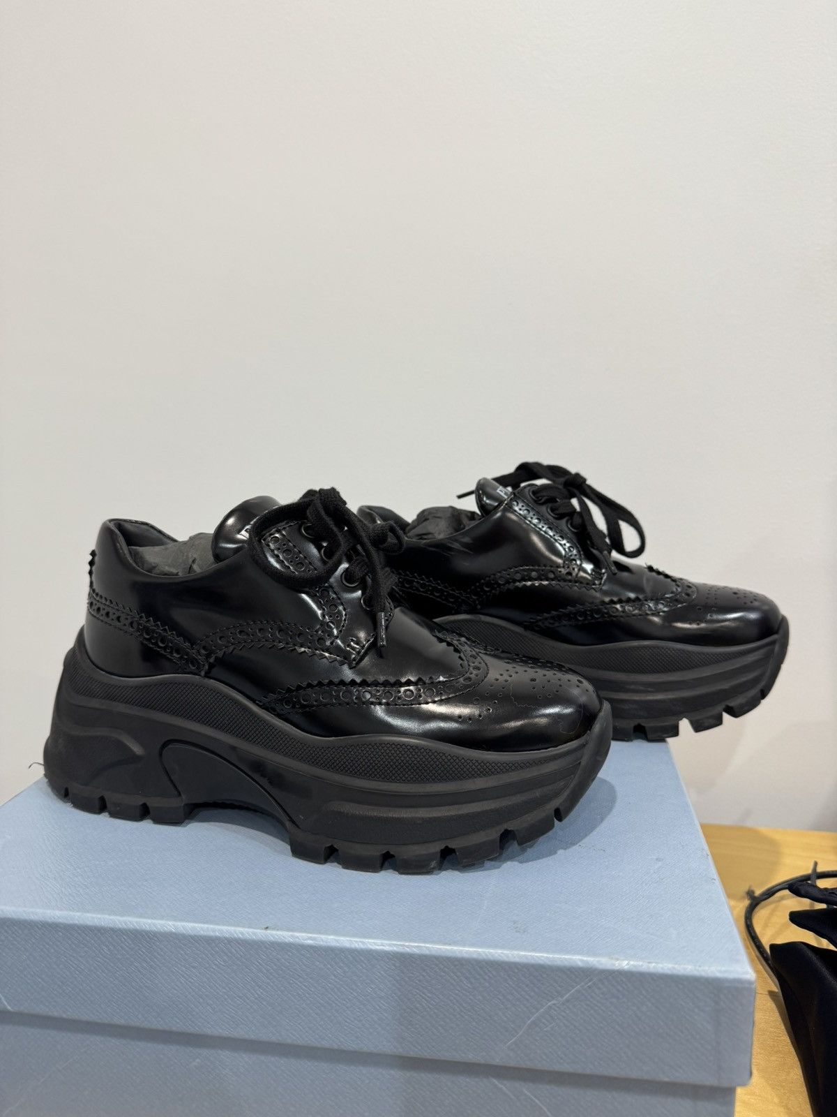 Prada Prada platform derby brogue creeper Size US 6 / IT 36 - 1 Thumbnail