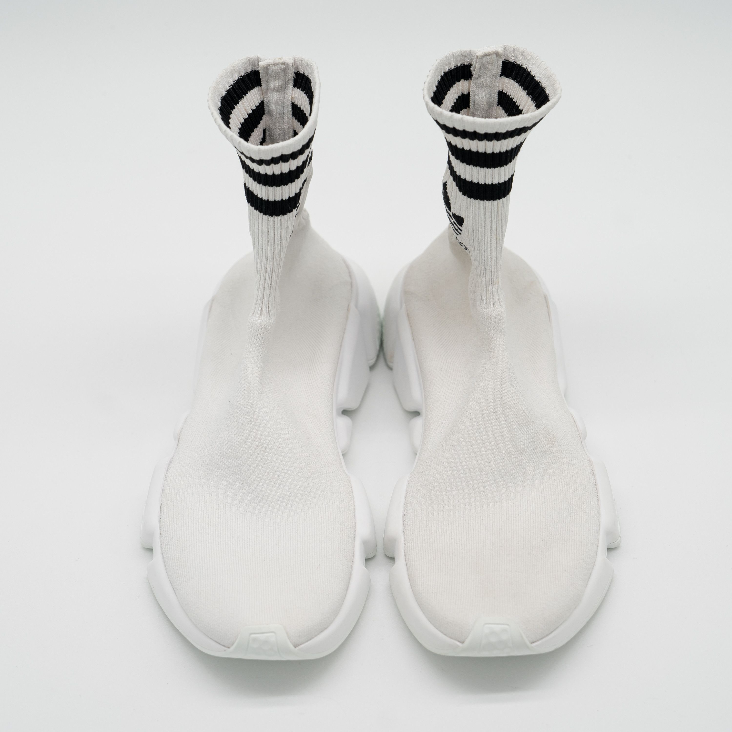 Adidas × Balenciaga Balenciaga Adidas Speed High-Top Sneakers White Black Size US 10 / IT 40 - 3 Thumbnail