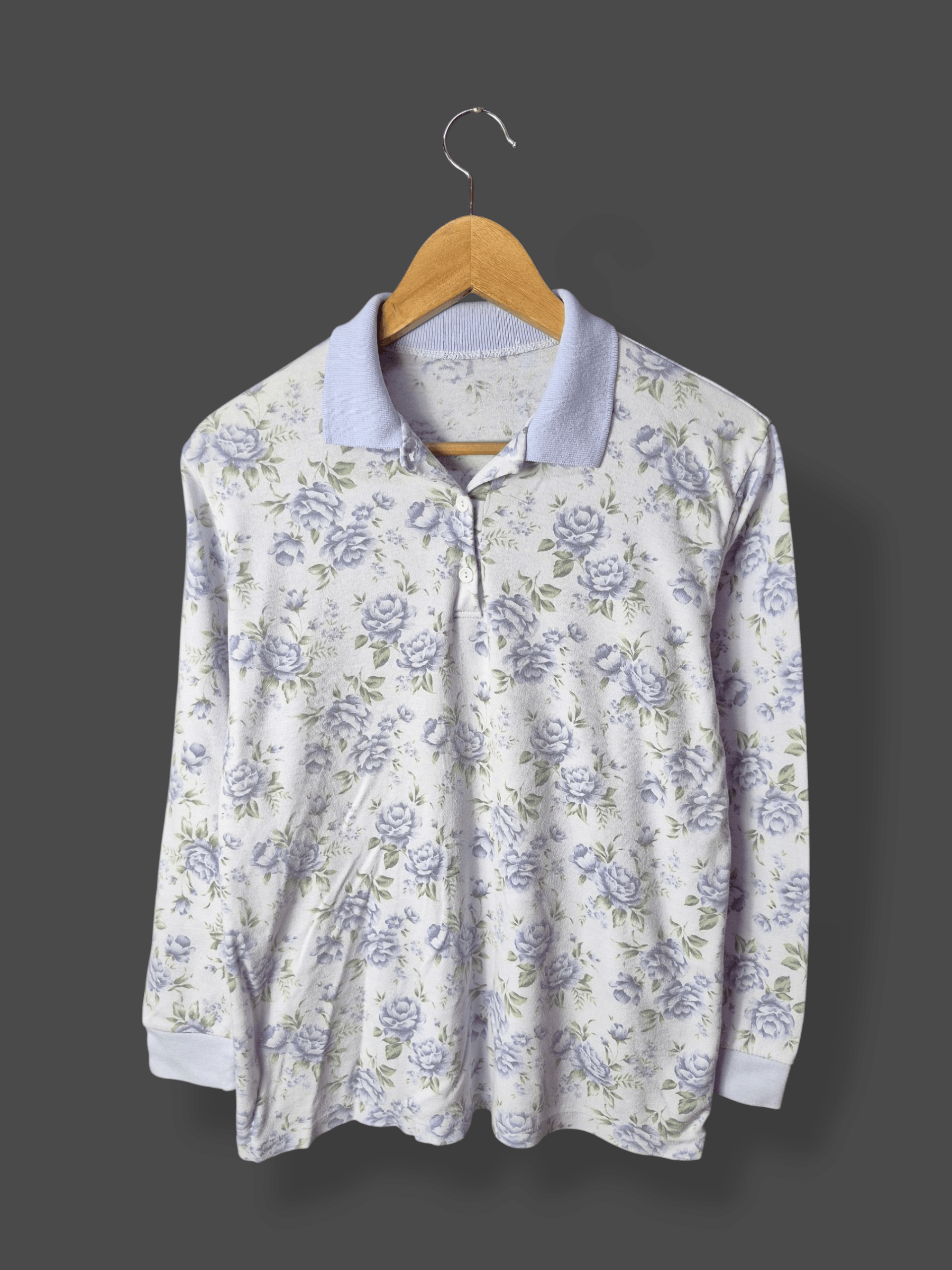 Vintage 🔥 Vintage 90s Floral Polo Longsleeves Tee Size US M / EU 48-50 / 2 - 1 Thumbnail