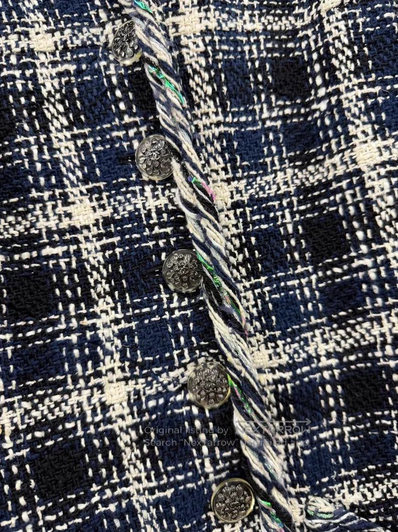 Chanel Chanel Waterfall series blue and white plaid woven jacket Size XS / US 0-2 / IT 36-38 - 2 Thumbnail