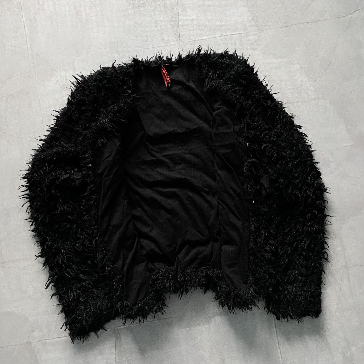 If Six Was Nine × Le Grande Bleu (L.G.B.) Crazy Opium Fuzzy Cropped Knit Cardigan Y2K Jacket Size M / US 6-8 / IT 42-44 - 2 Thumbnail