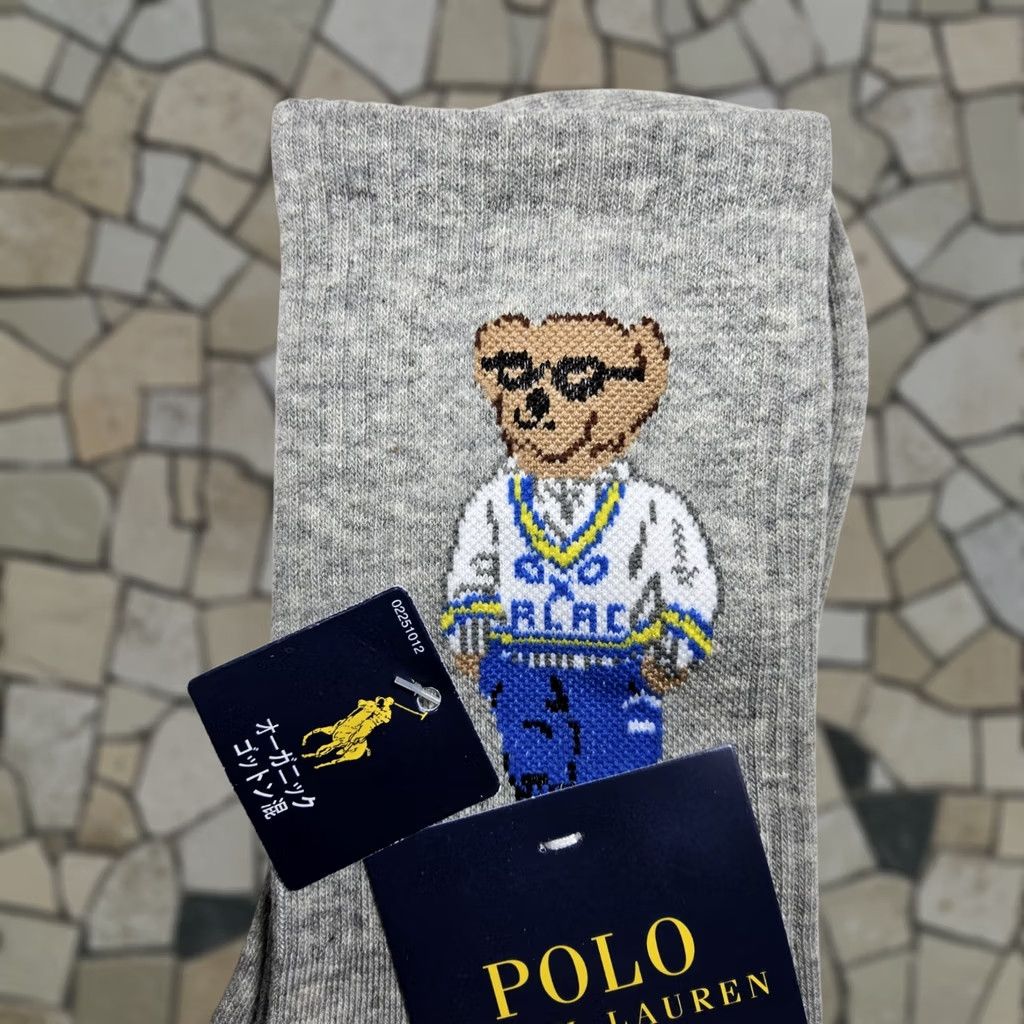 Ralph Lauren Polo Ralph Lauren Socks Men S Multicolor Cotton Blend Tennis Bear Japan Flaw Real RLTC Bear Dress Socks Size US S / EU 44-46 / 1 - 1 Thumbnail