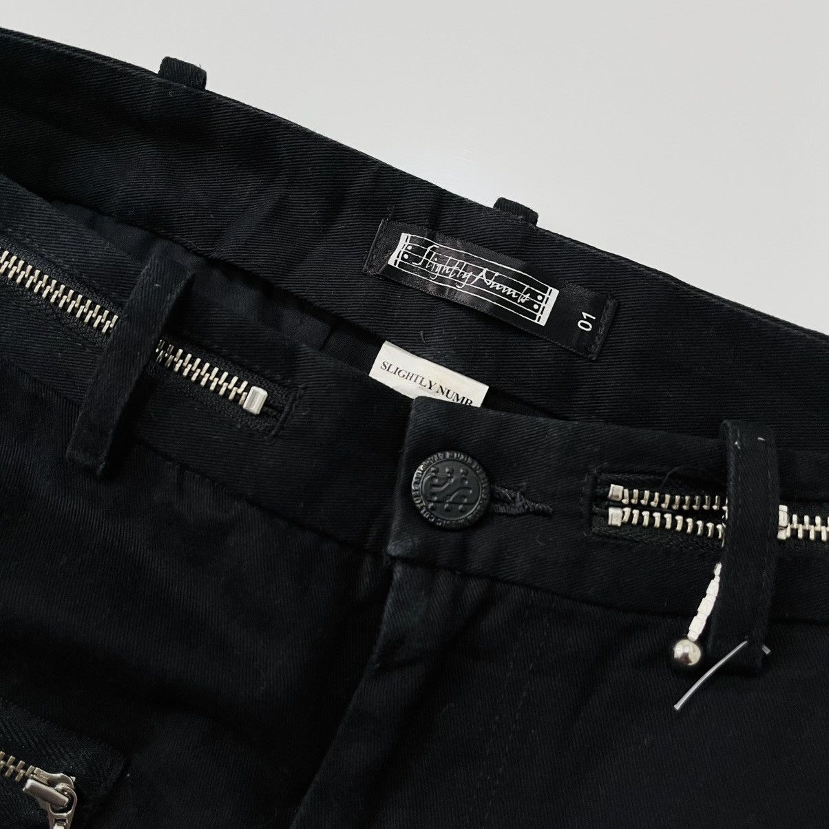 Japanese Brand Slightly Numb Black Denim Pants - Punk Style Size US 31 - 3 Thumbnail