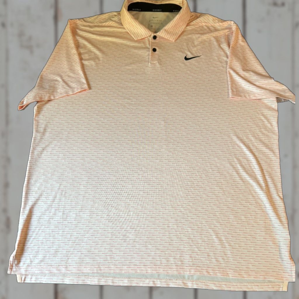 Nike Nike Dri-Fit Short Sleeve Polo Shirt Mens XXL Orange Striped Standard Fit Shirt Size US XXL / EU 58 / 5 - 1 Thumbnail