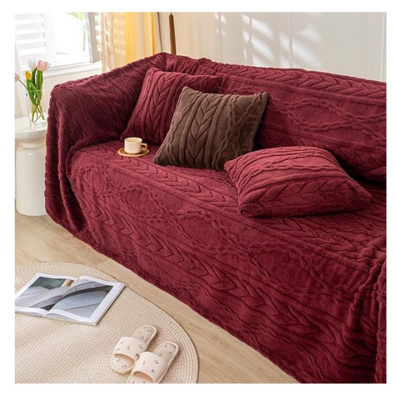 The Unbranded Brand Sherpa Throw Blanket Super Soft Cozy Warm Burgundy 50x65" Size ONE SIZE - 5 Thumbnail