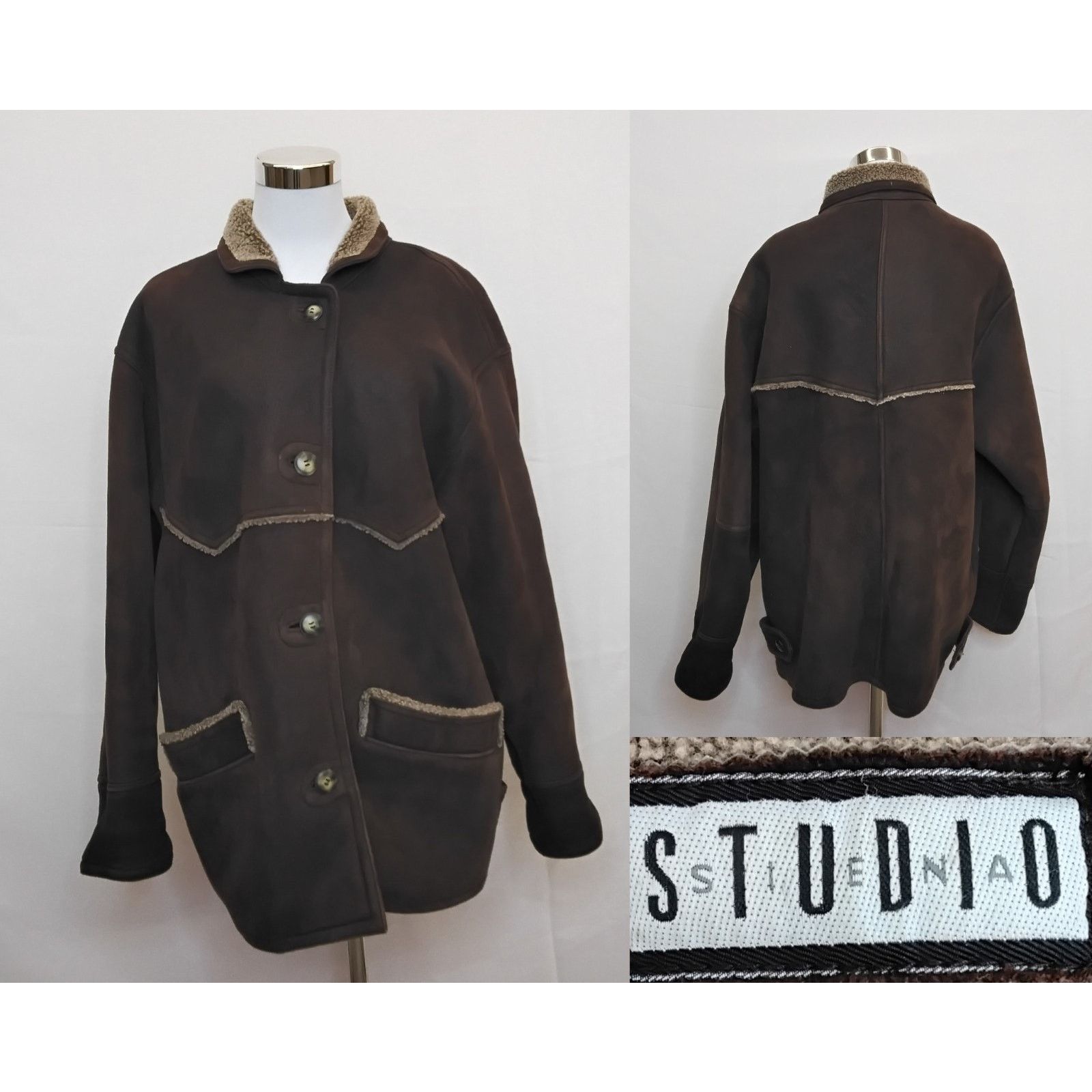 Other Siena Studio Shearling Jacket Women M Brown Suede Sheepskin Size M / US 6-8 / IT 42-44 - 1 Thumbnail