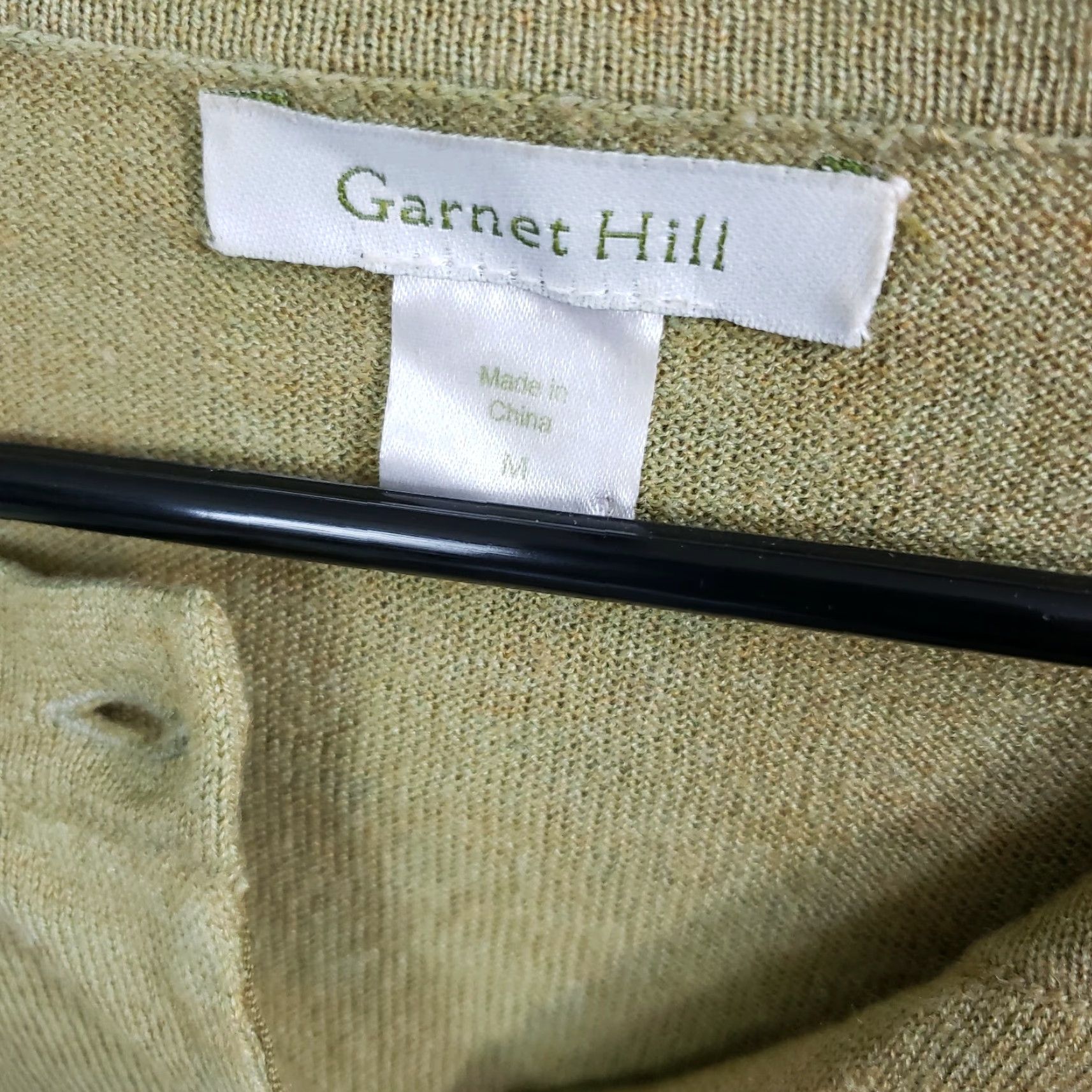 Vintage Garnet Hill Womens Cardigan M Green Silk Wool Blend 3/4 Sleeve Button Down Floral Knit Sweater Womens Size M / US 6-8 / IT 42-44 - 5 Thumbnail